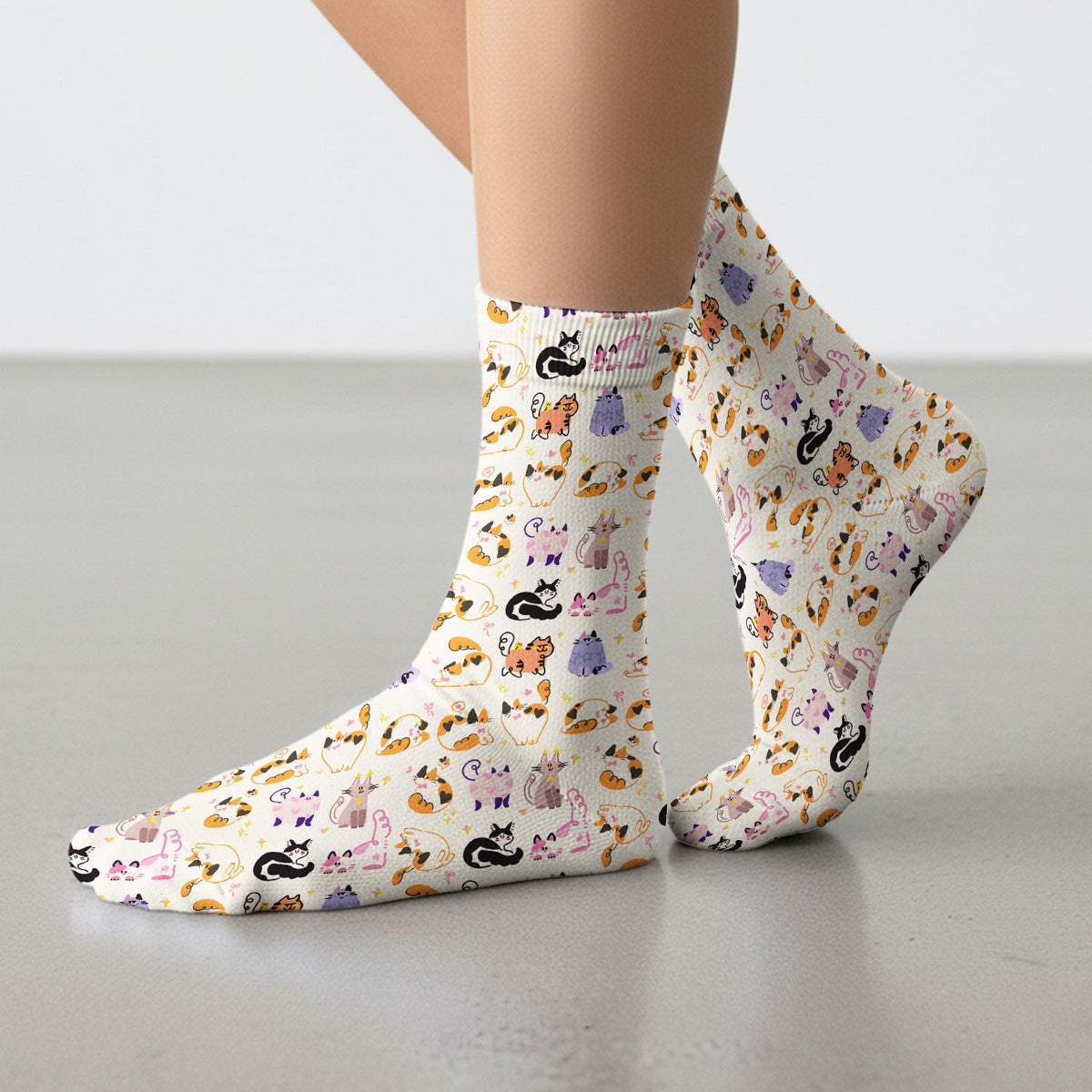 Cute Cats Pattern Nurse Socks