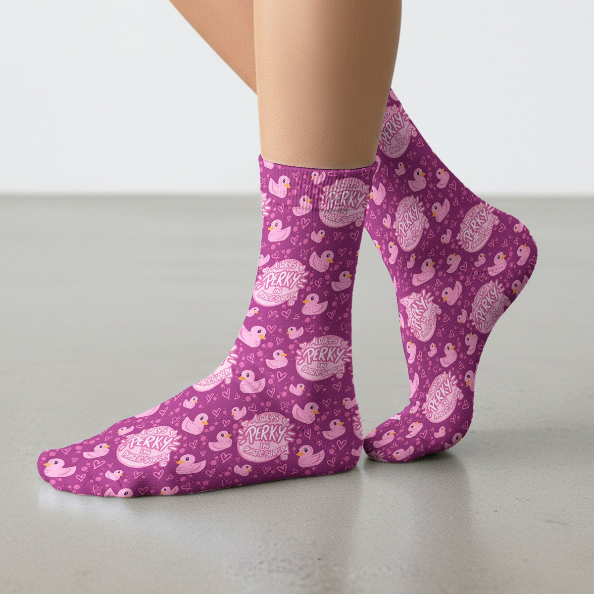 Always Perky Plastic Surgery Duck Nurse Socks