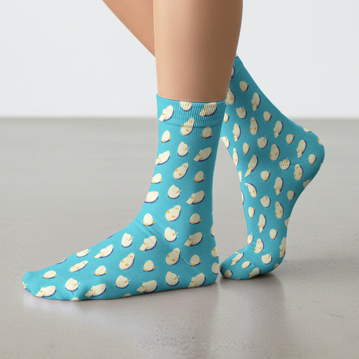 Cute Blue Duck Pond Nurse Socks