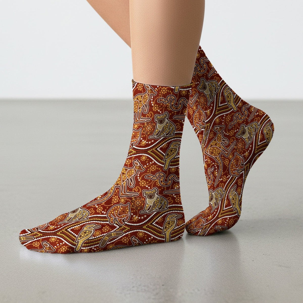 Australian Kangaroo Koala Aboriginal Nurse Socks