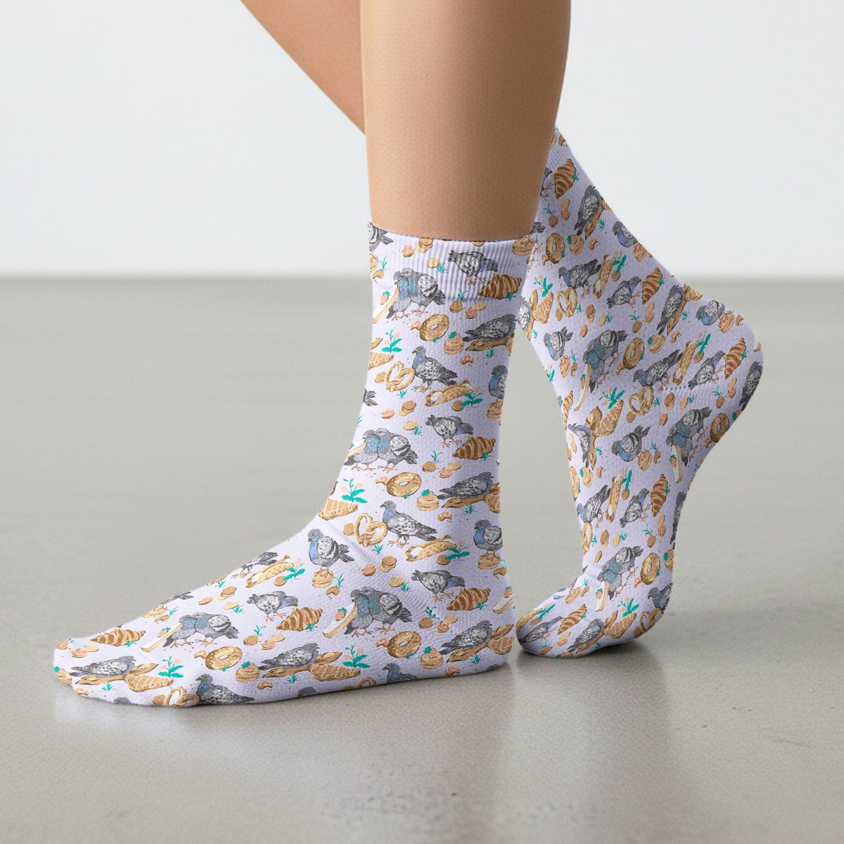 Pigeon Bread Snack Nurse Socks