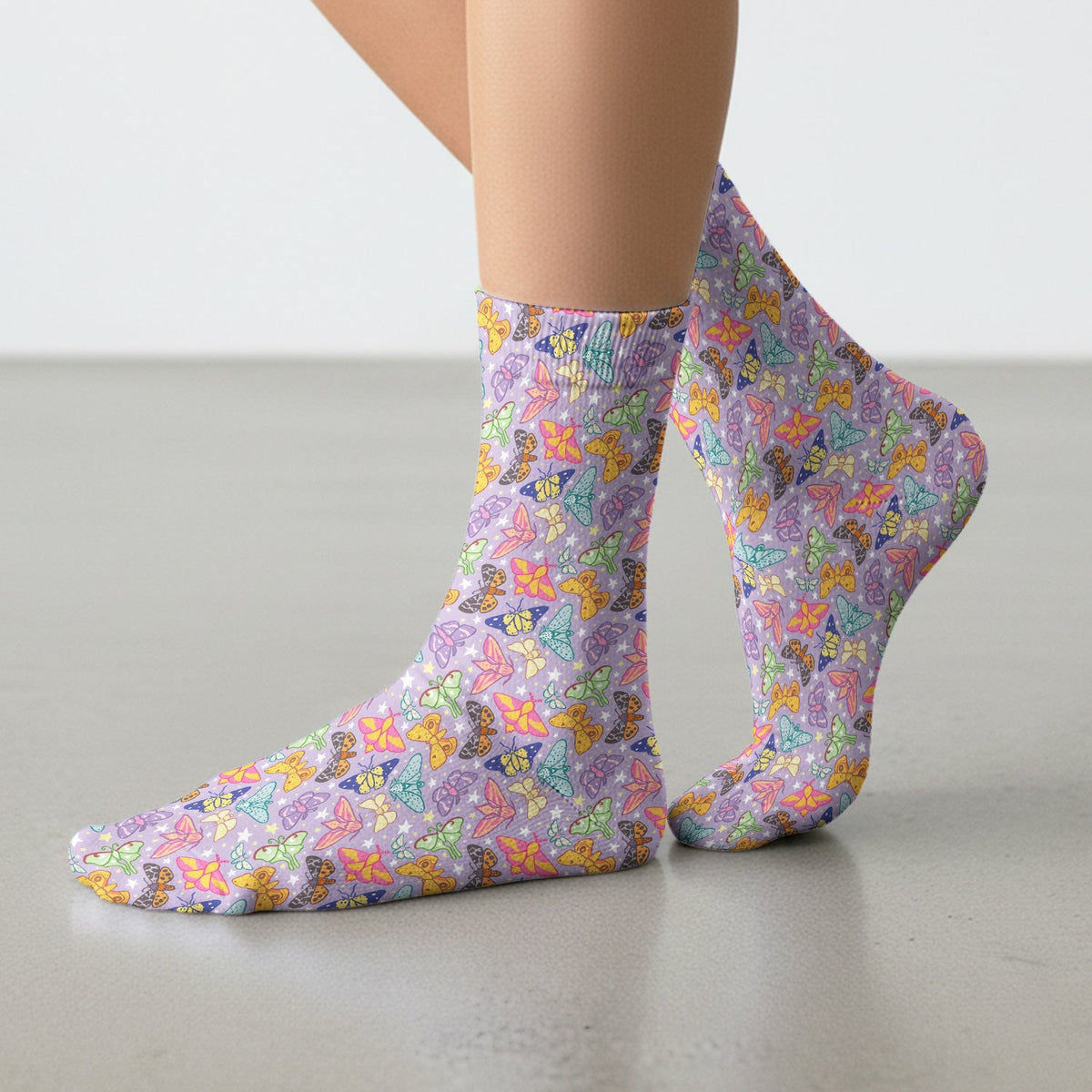 Colorful Butterfly Moth Nurse Socks