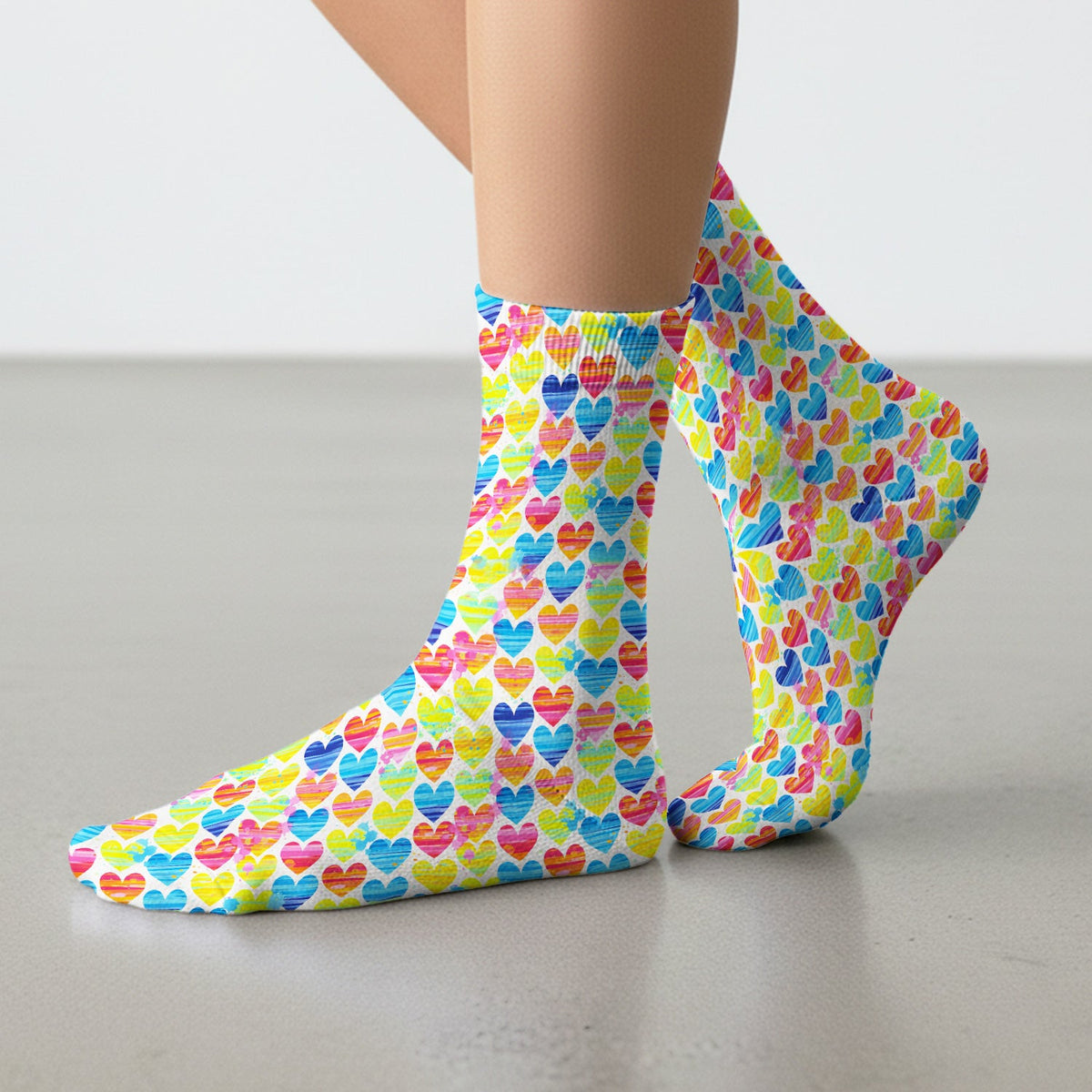 Rainbow Heart Nurse Socks