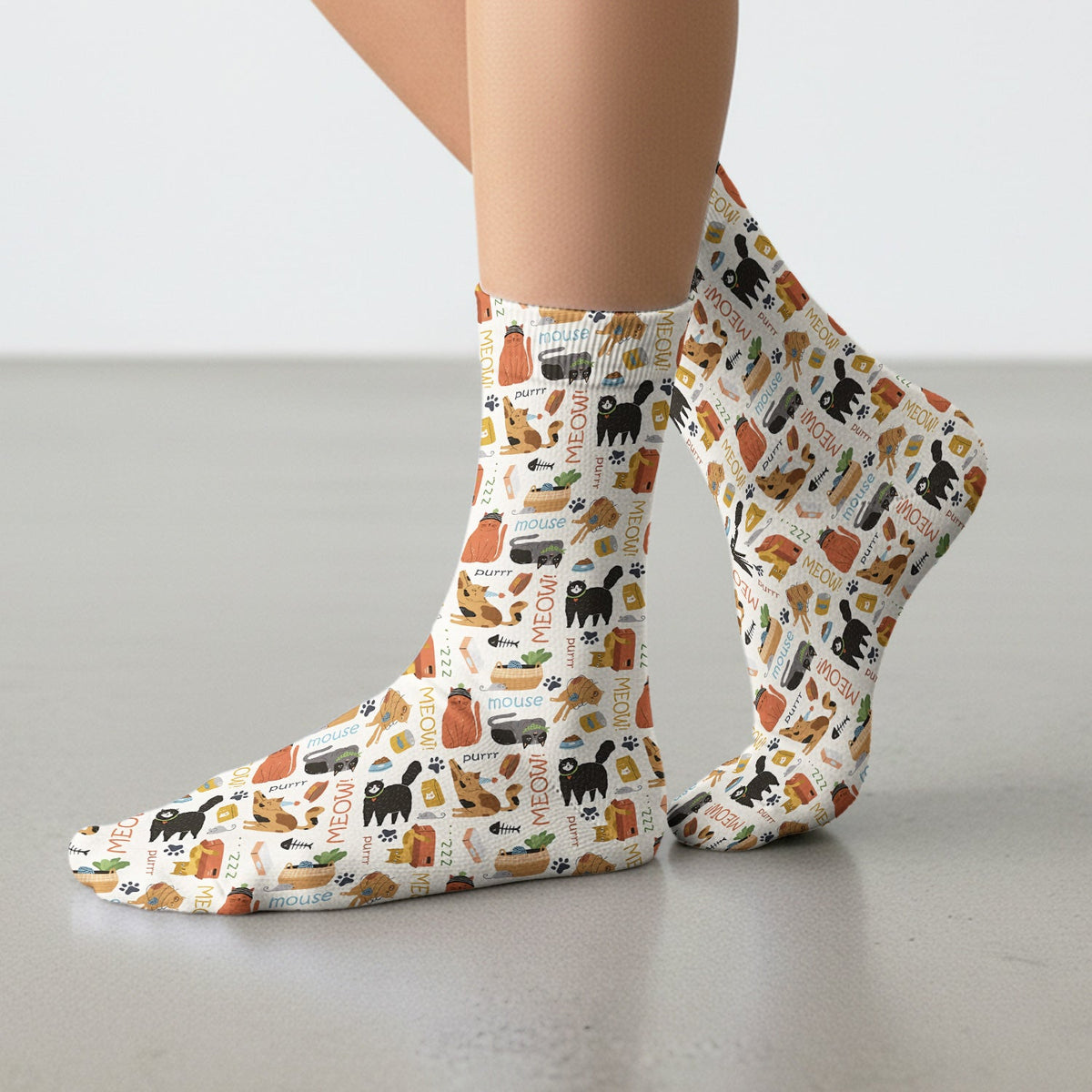 Meow Purr Cat Nurse Socks