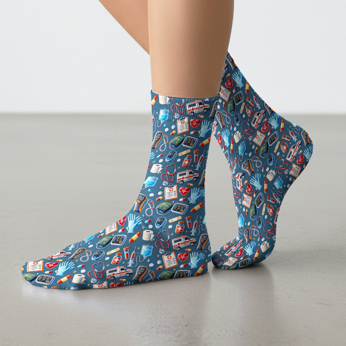 Ambulance Stethoscope Tools Nurse Socks