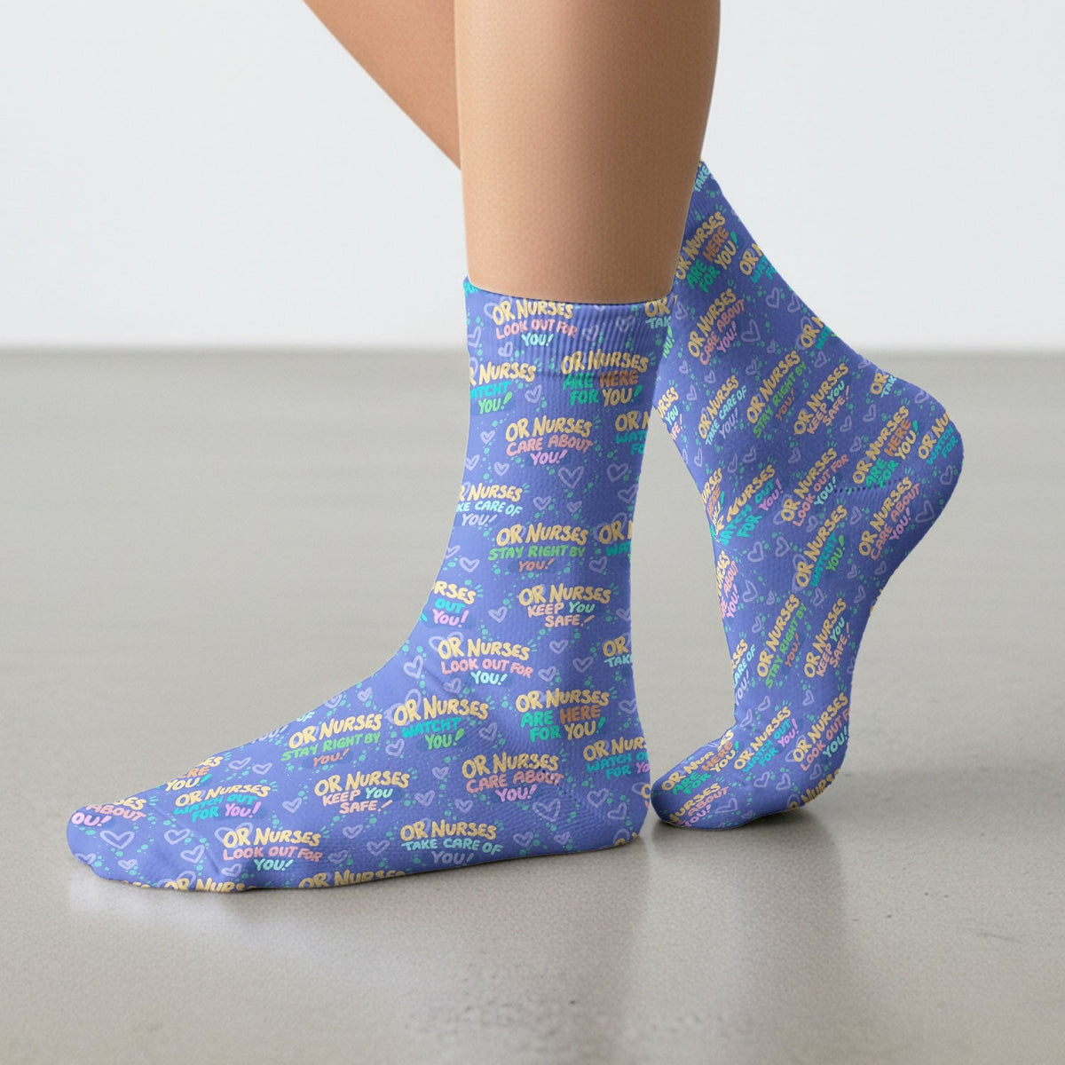 Nurse Quote Care Message Socks