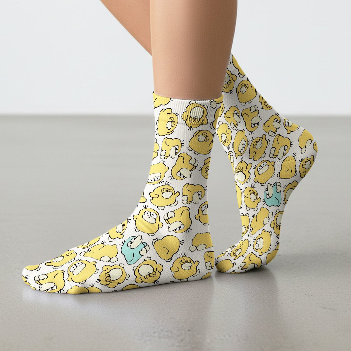 Yellow Cartoon Duck Nurse Socks