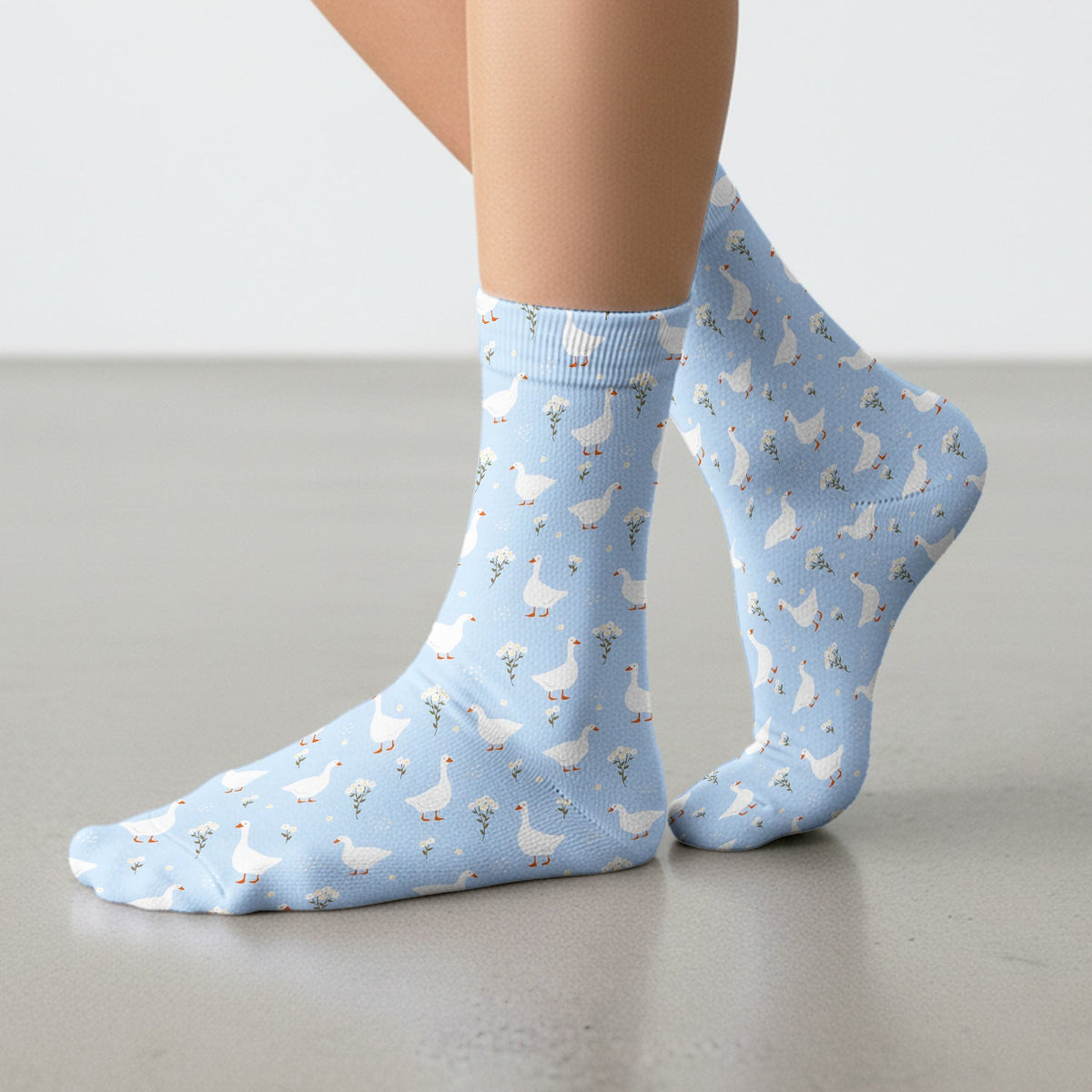 Blue Goose Floral Nurse Socks