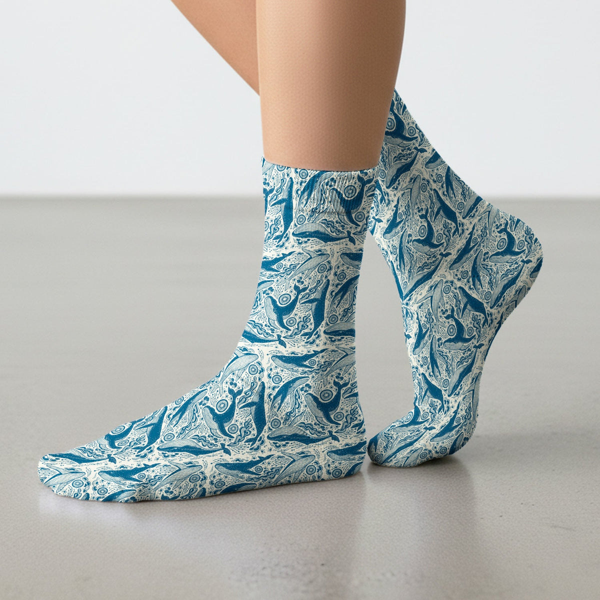 Blue Whale Ocean Nurse Socks