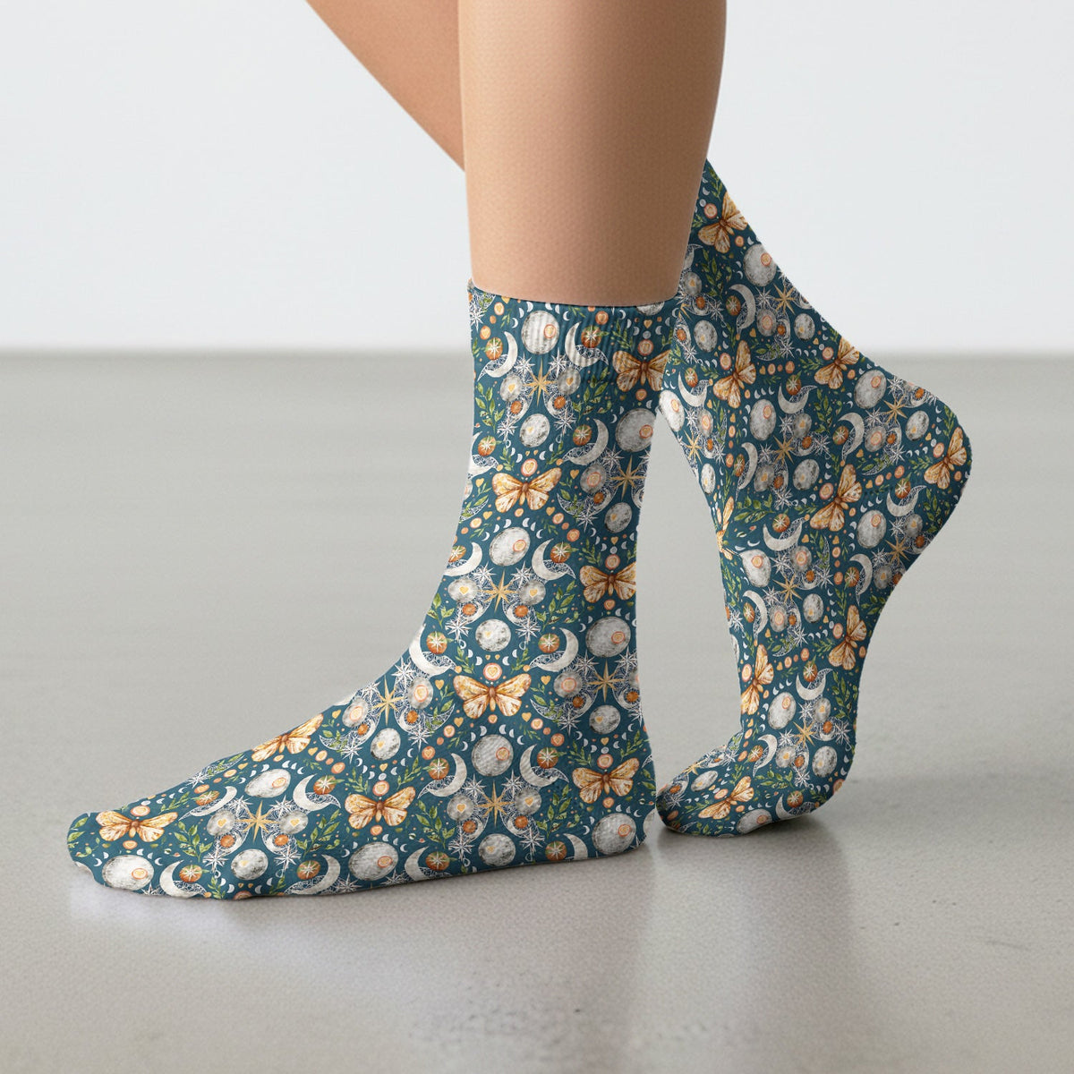 Celestial Butterfly Moonlight Nurse Socks