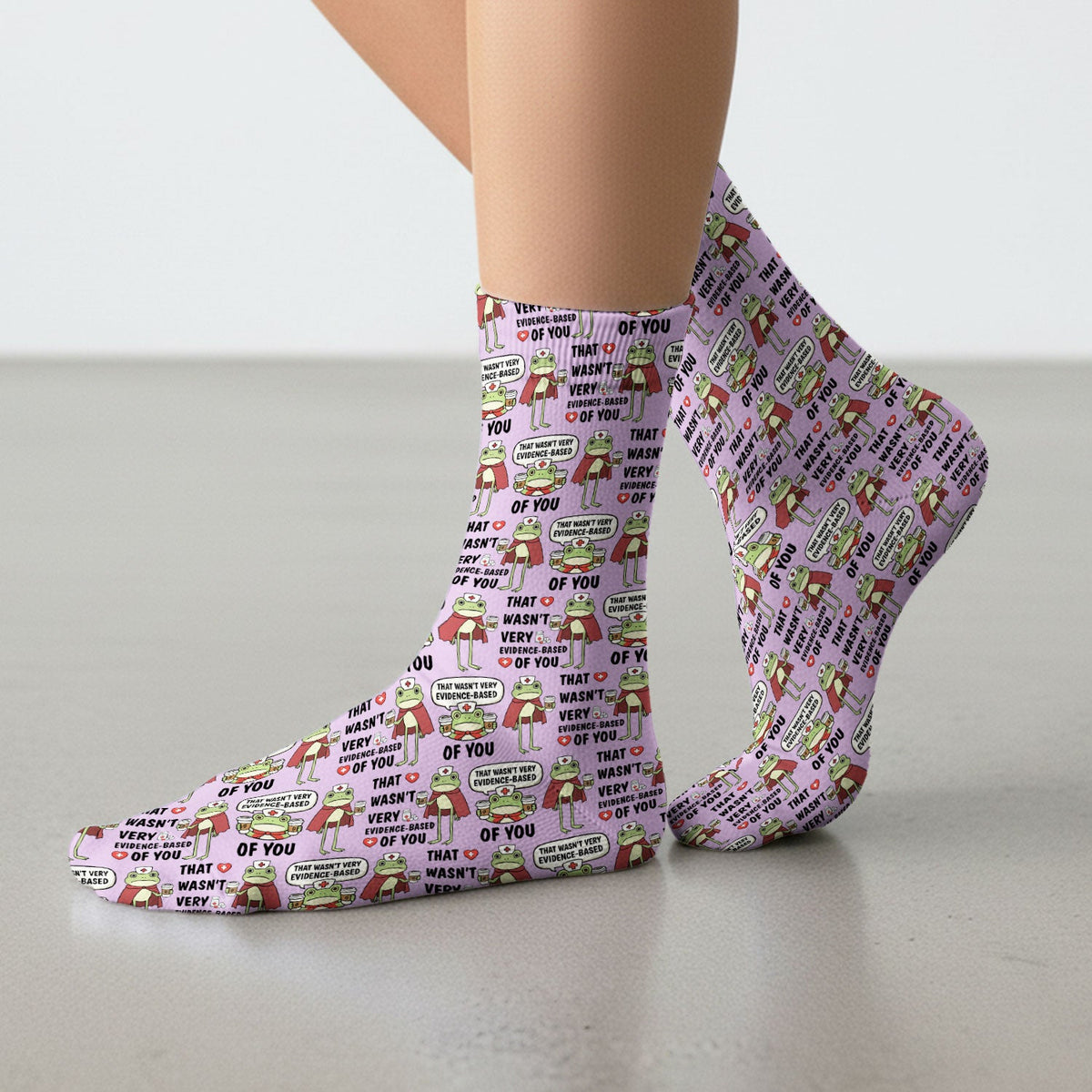 Frog Quote Nurse Socks