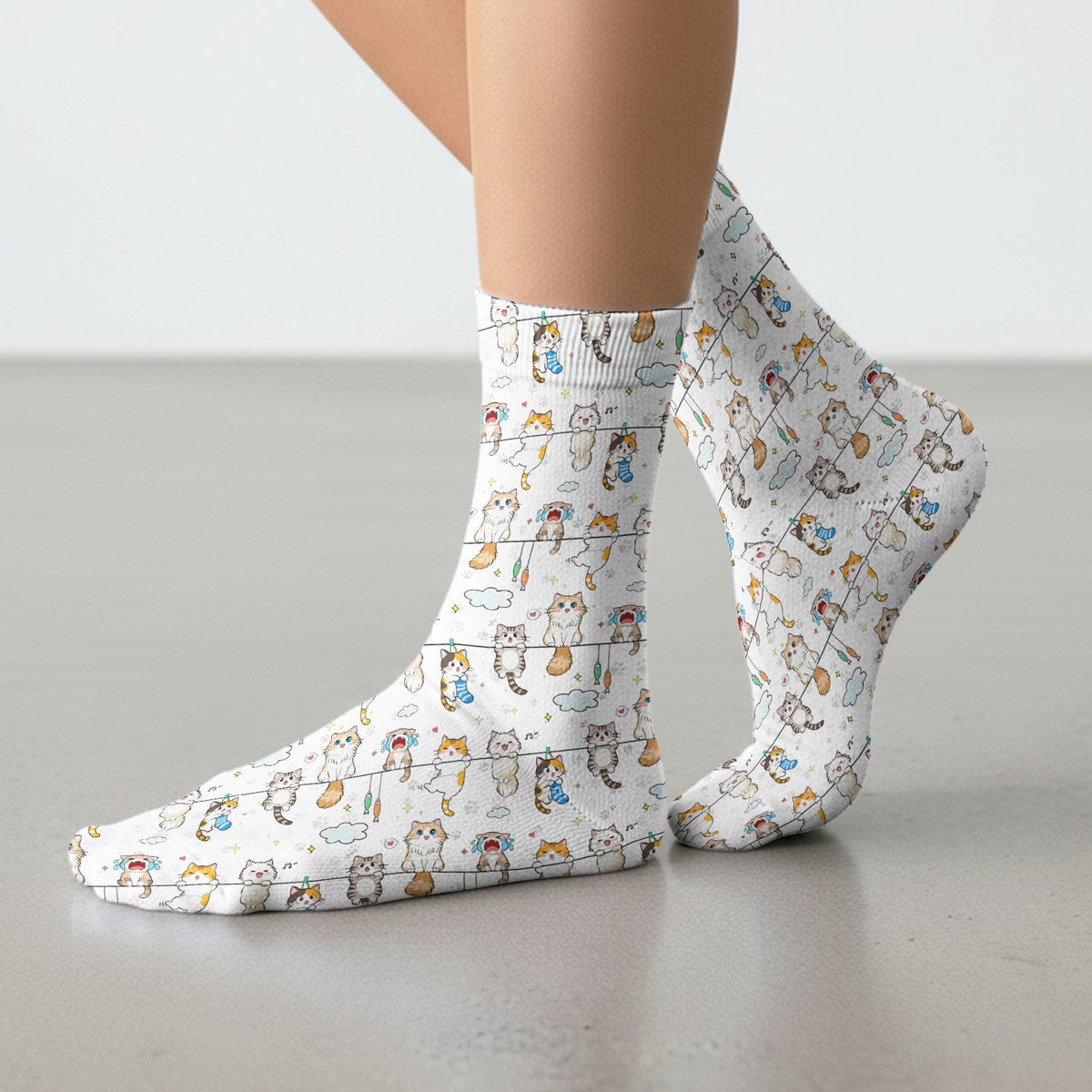 Cats With Cute Expressions Nurse Socks
