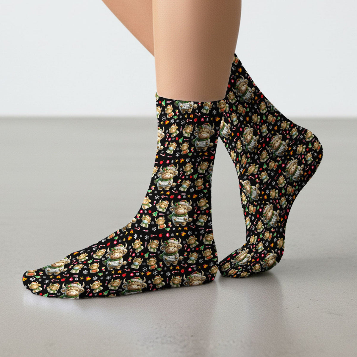 Highland Cow Nurse Socks - Christmas Gift