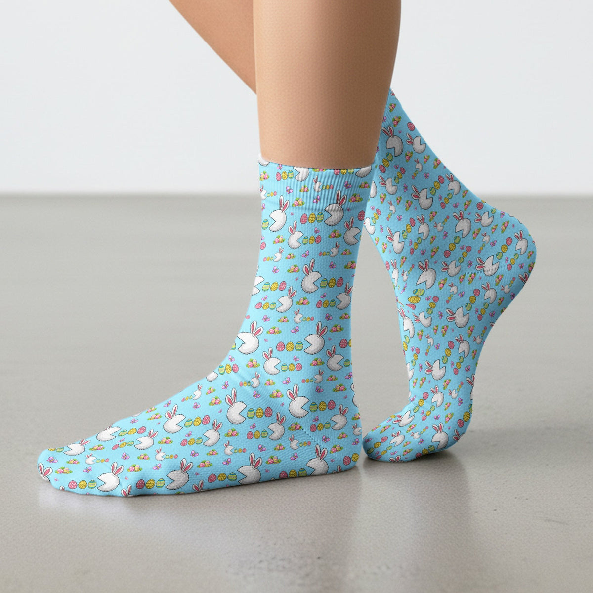 Bunny Colorful Eggs Nurse Socks - Easter Gift