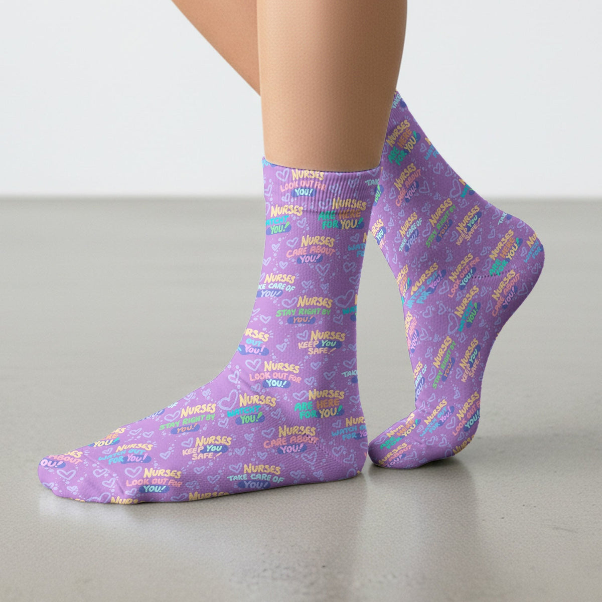 Nurse Quote Care Message Socks