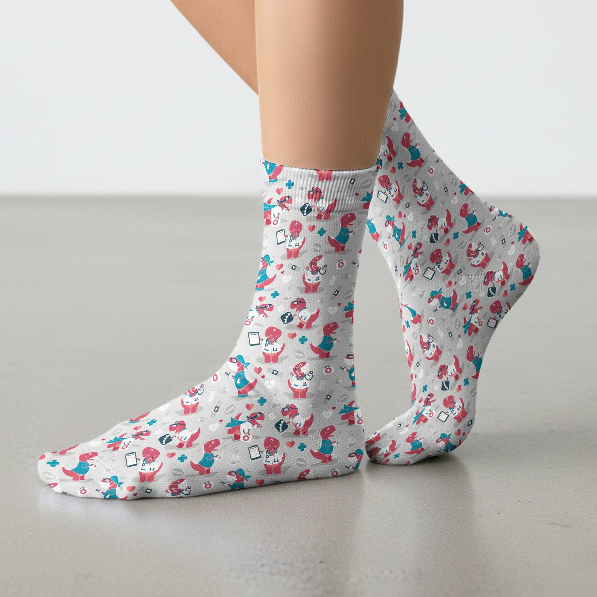 Dinosaur Doctor Nurse Socks