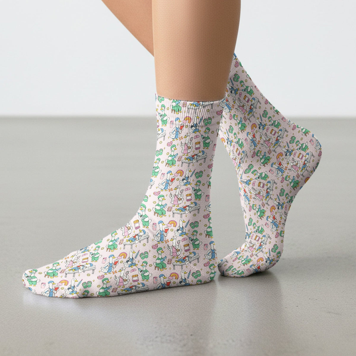 Duck Medical Doodle Nurse Socks