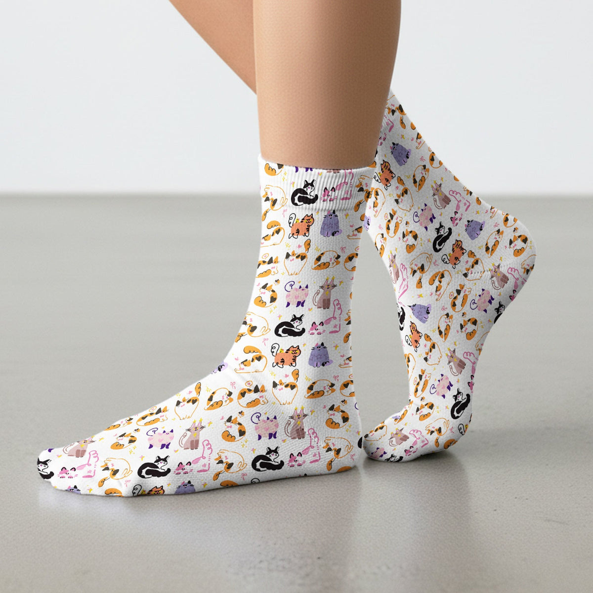 Cute Cats Pattern Nurse Socks