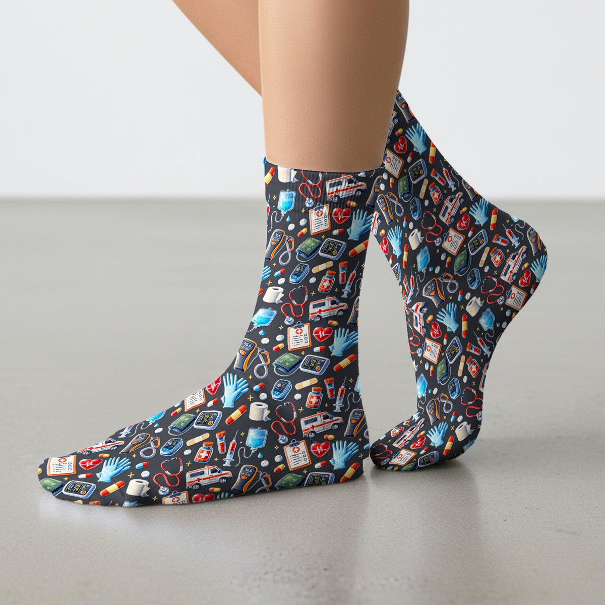 Ambulance Stethoscope Tools Nurse Socks