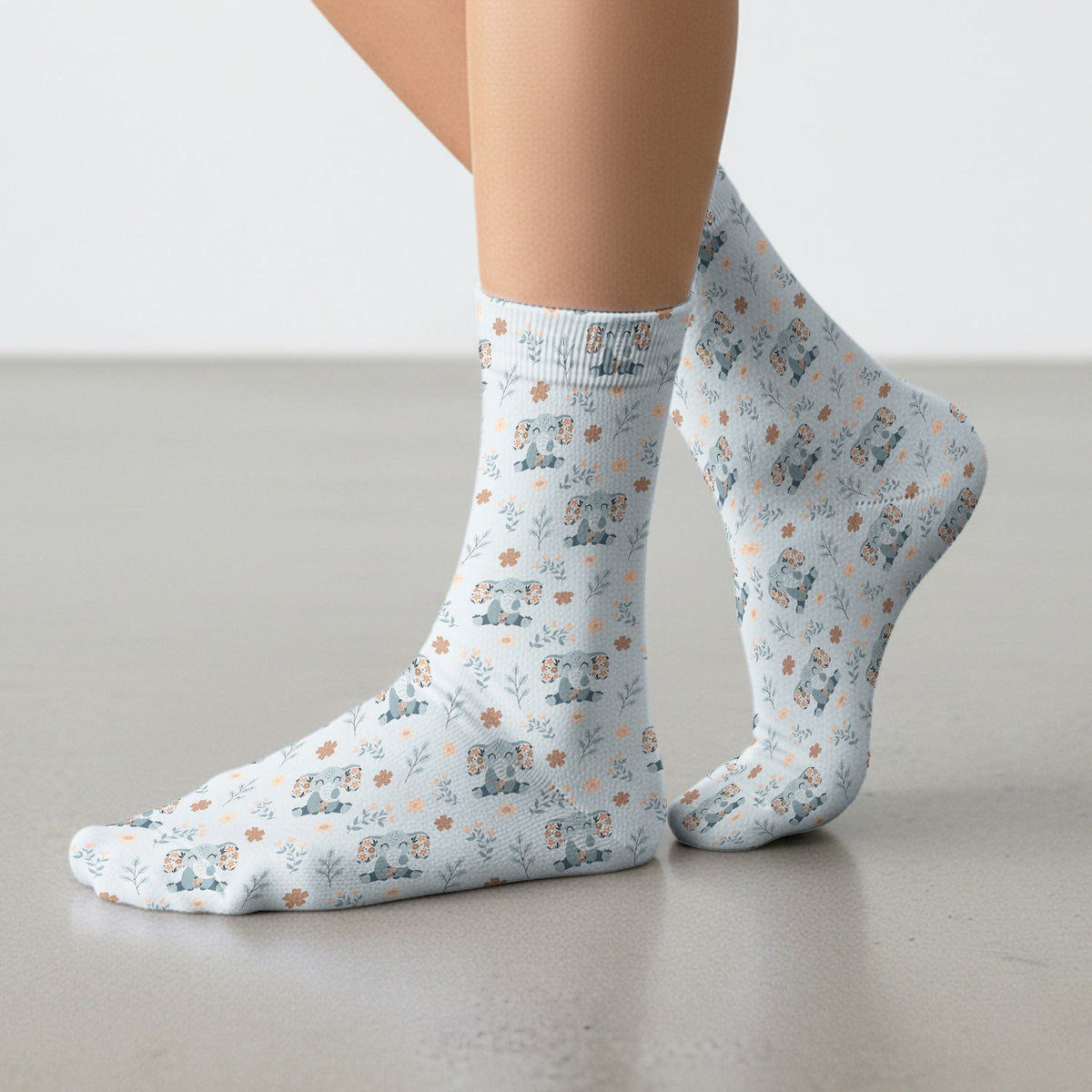 Elephant Floral Nurse Socks