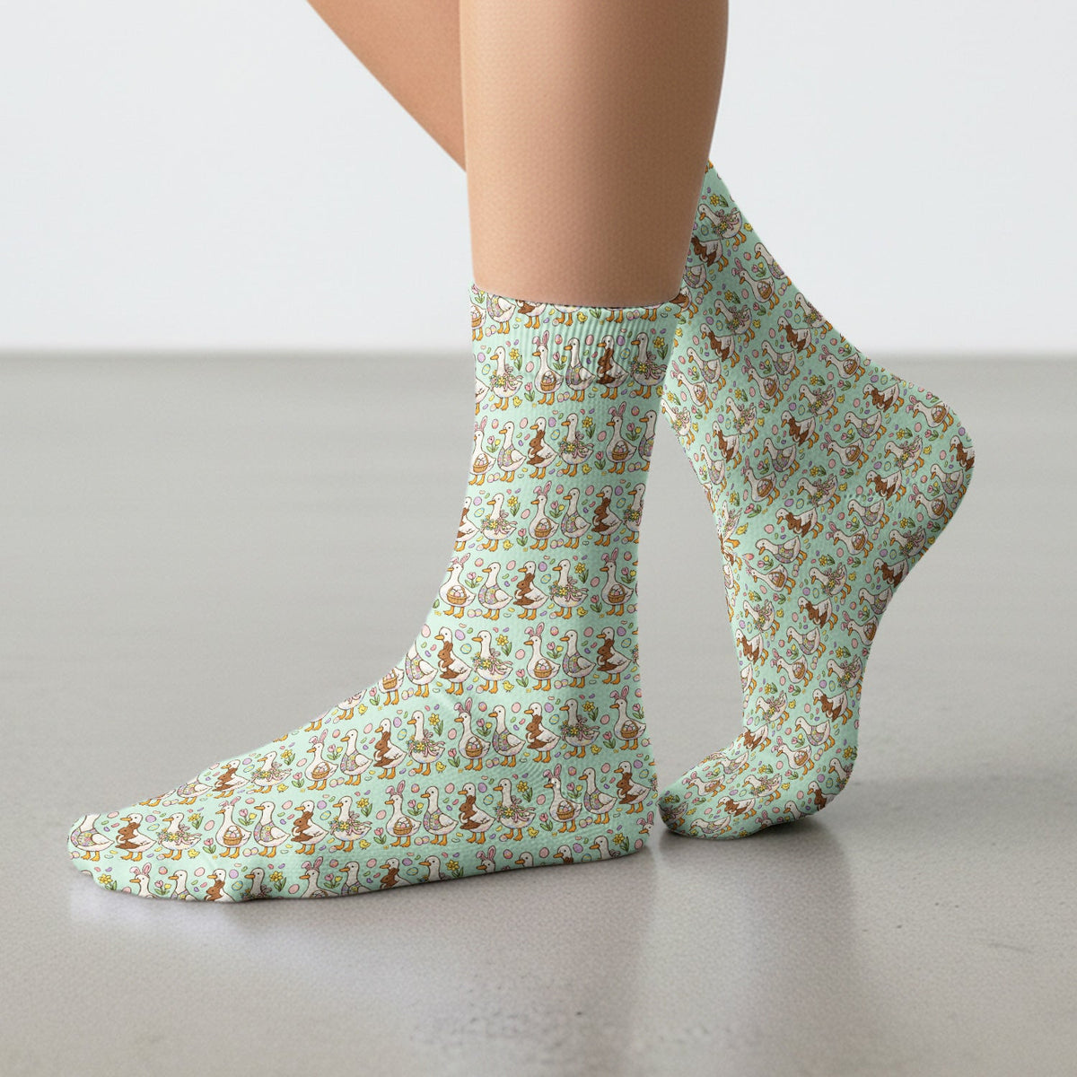 Duck Bunny Egg Floral Nurse Socks - Easter Gift