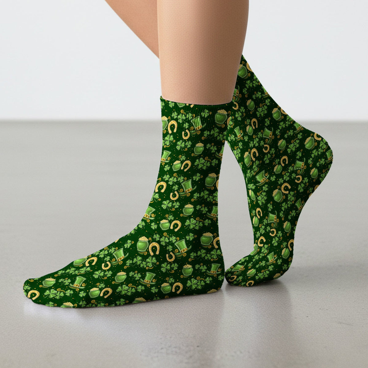 St Patrick Shamrock Nurse Socks