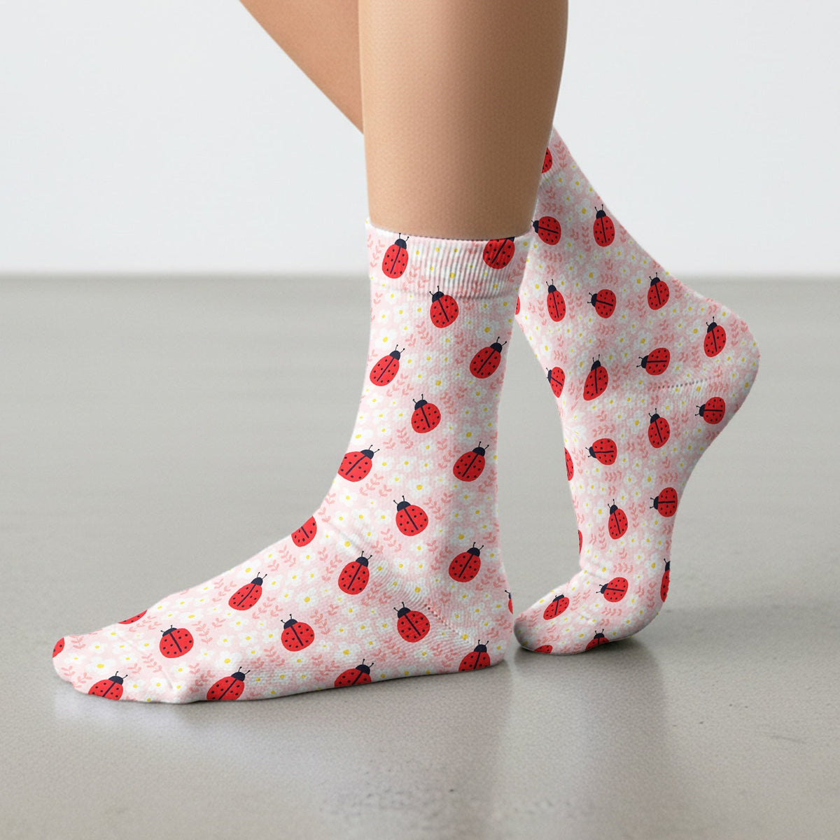 Ladybug Blossom Nurse Socks