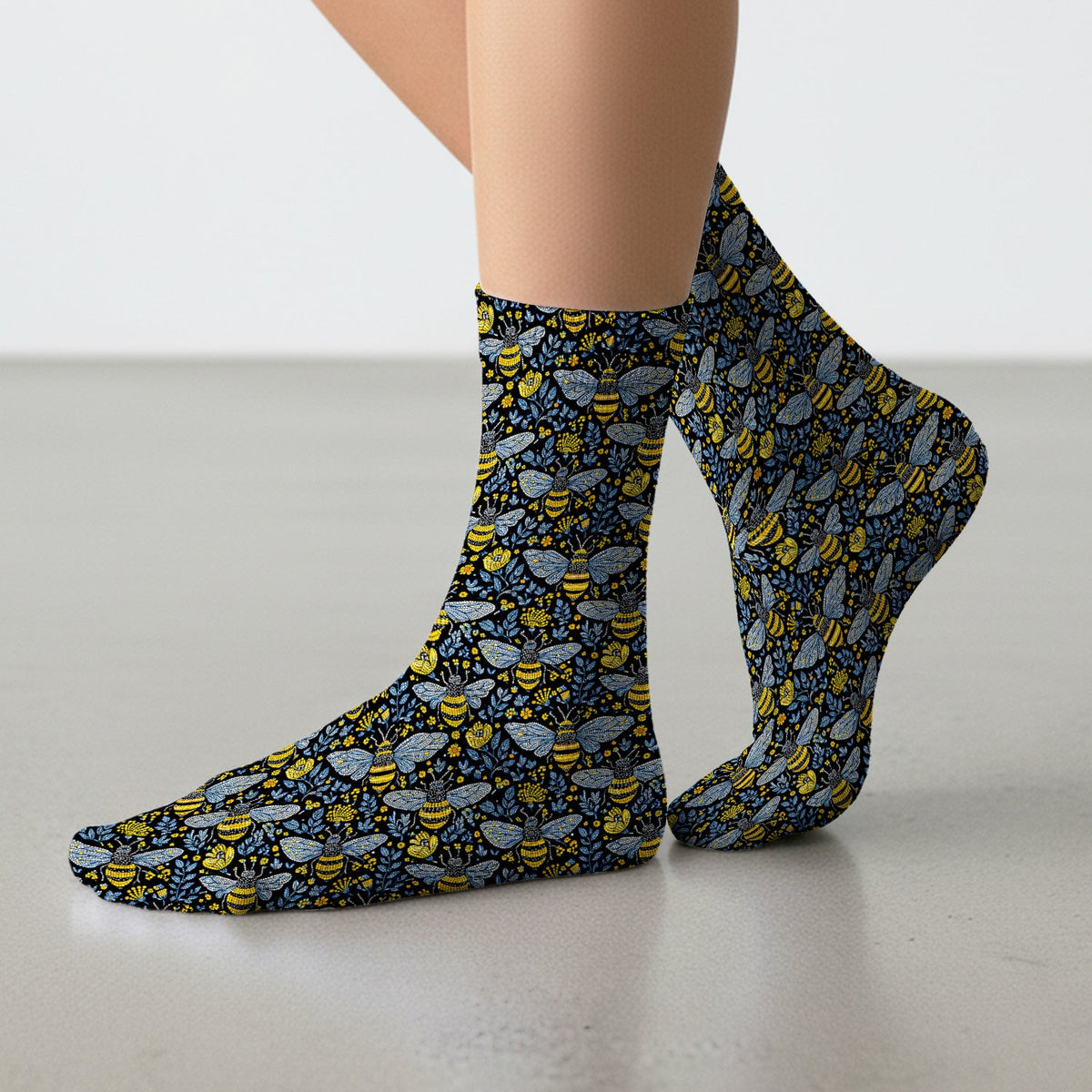 Honey Bee Wildflower Garden Nurse Socks