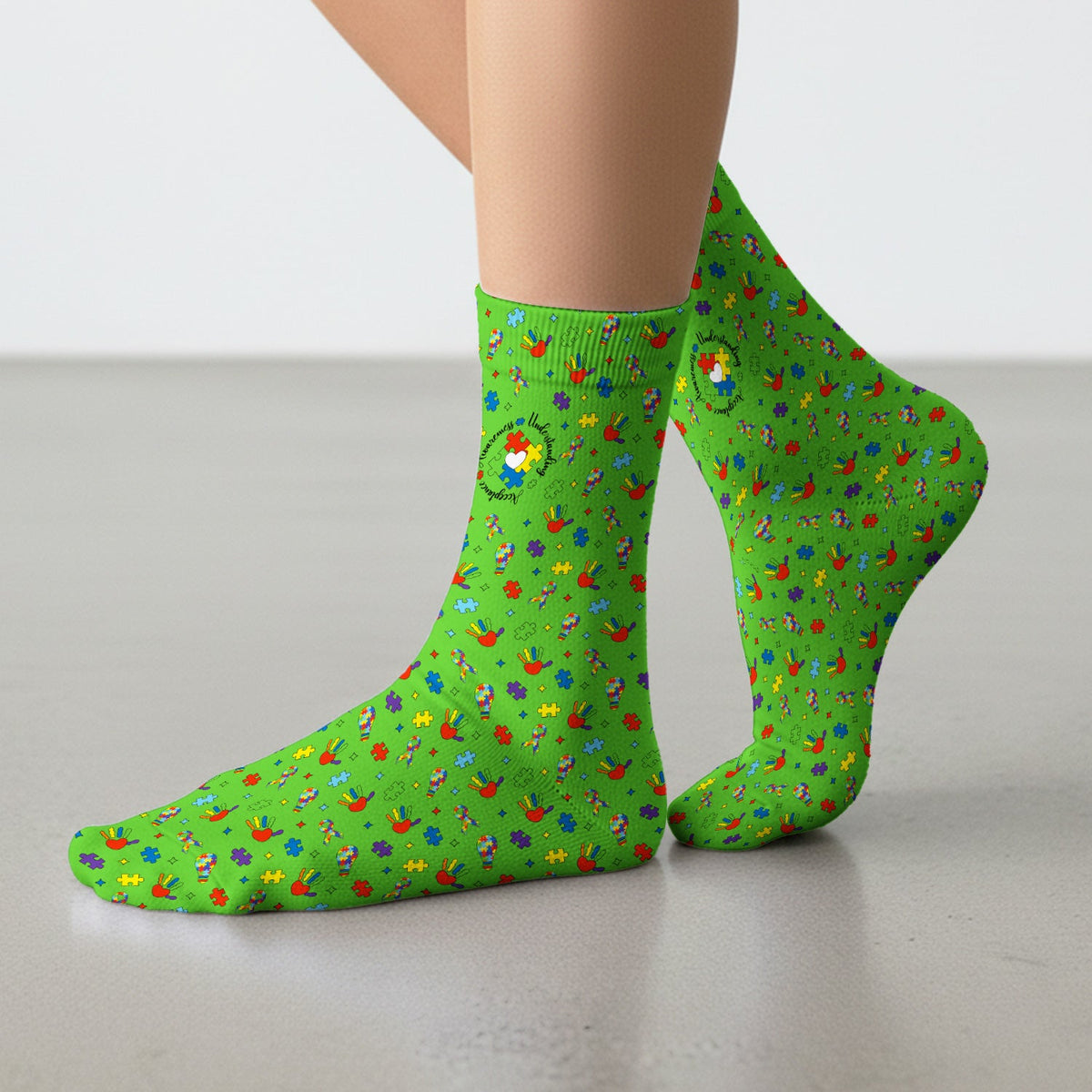 Autism Awareness Colorful Puzzle Nurse Socks