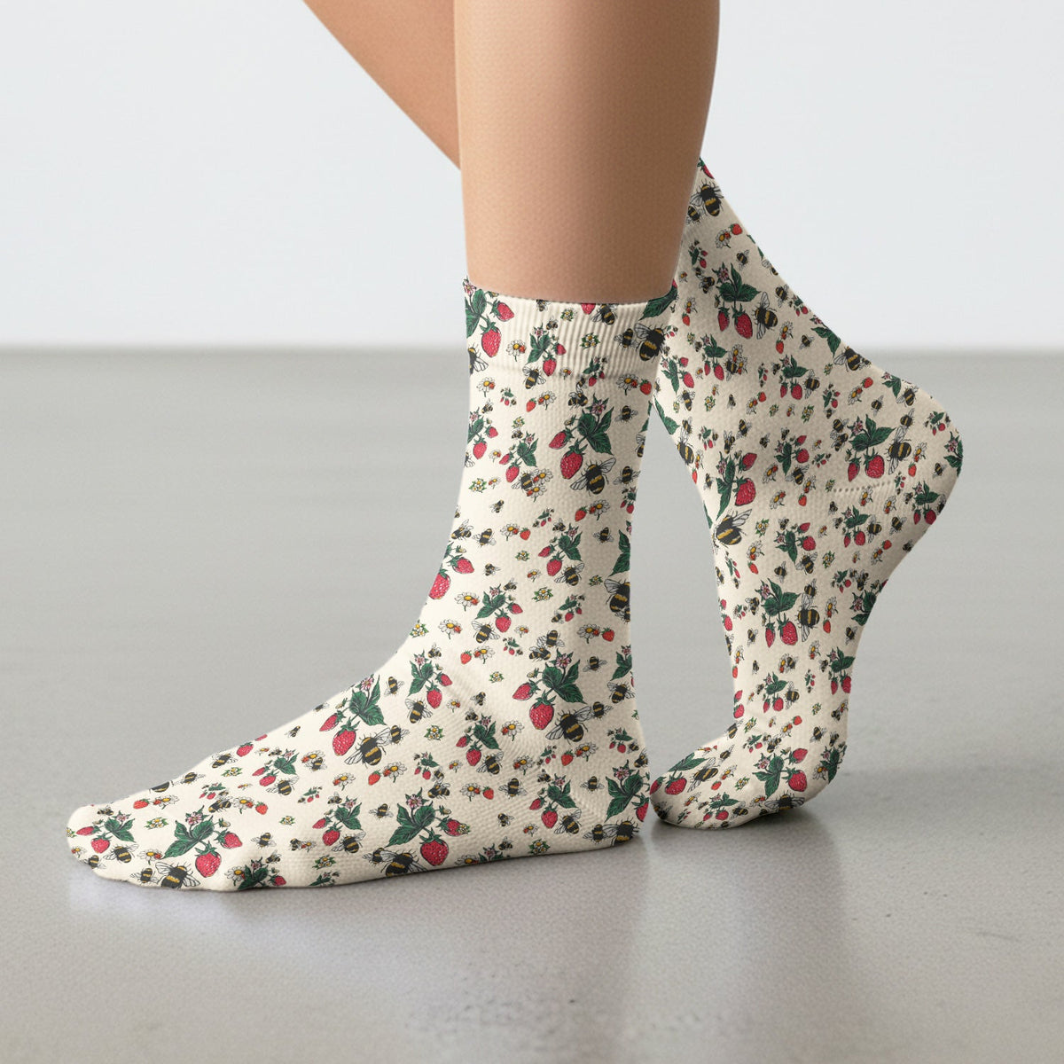 Strawberry Bee Daisy Nurse Socks