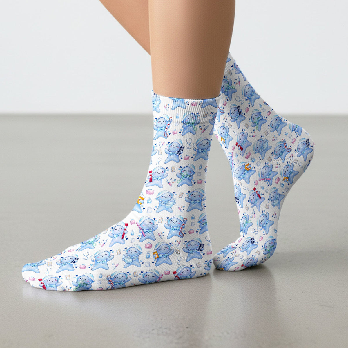 Dental Tooth Character Nurse Socks