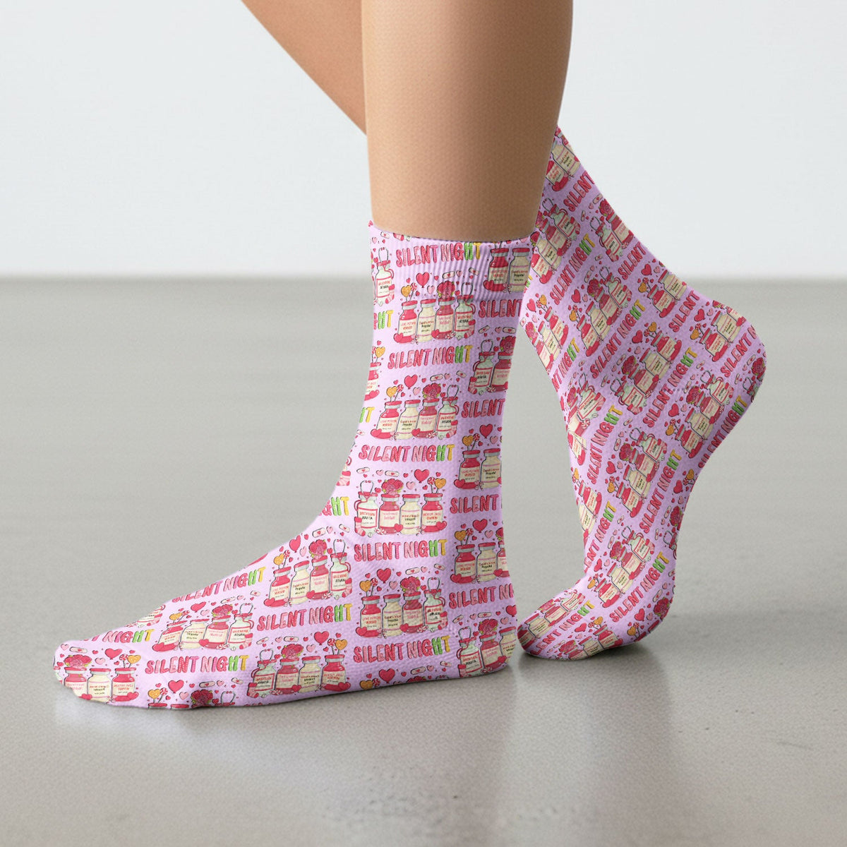 Valentine Silent Night Love Nurse Socks
