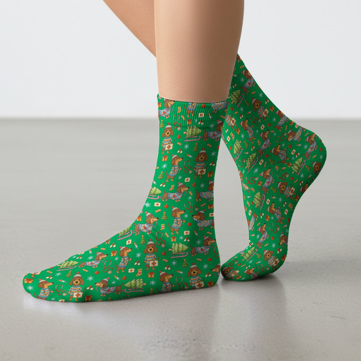 Dachshund 3D Knit Nurse Socks