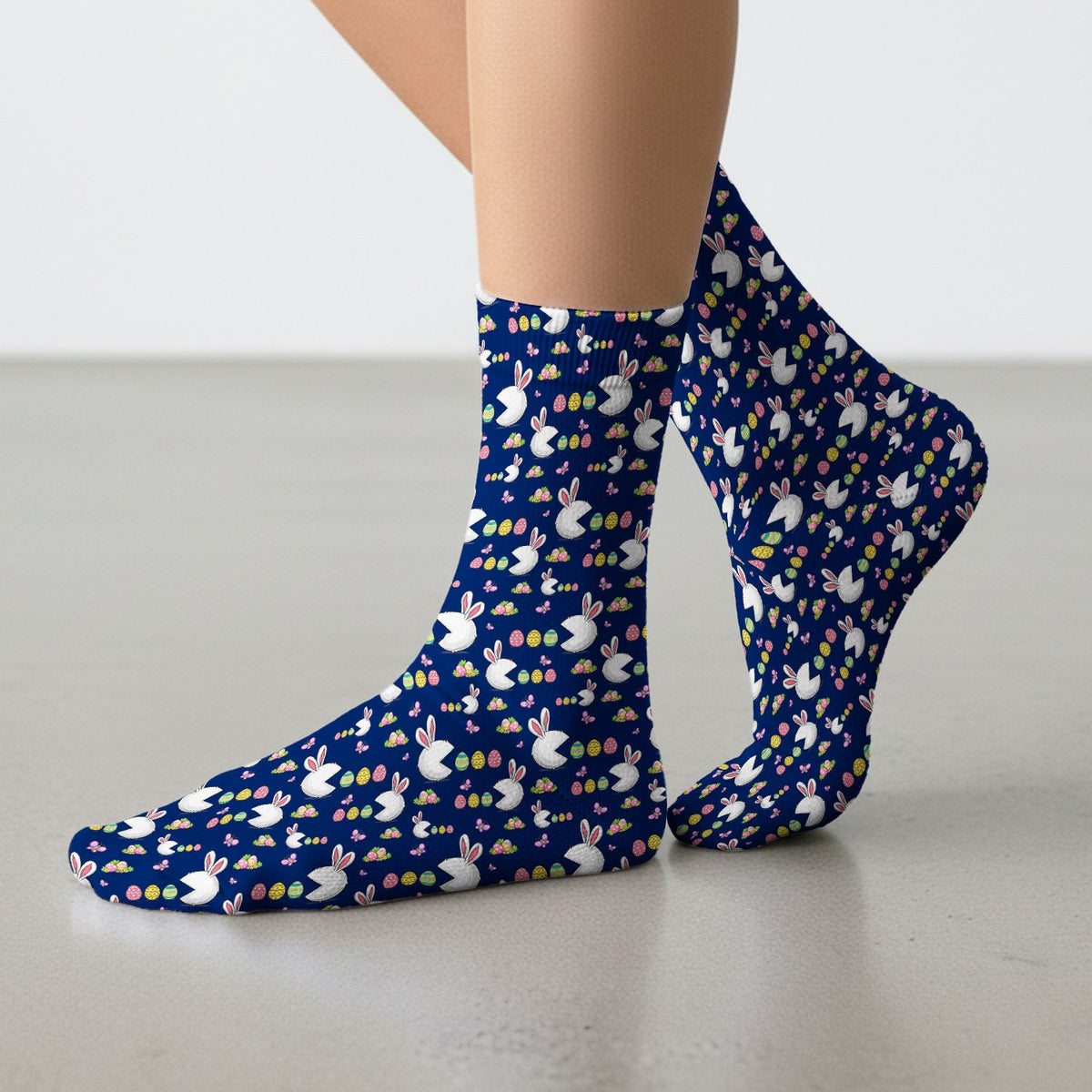 Bunny Colorful Eggs Nurse Socks - Easter Gift
