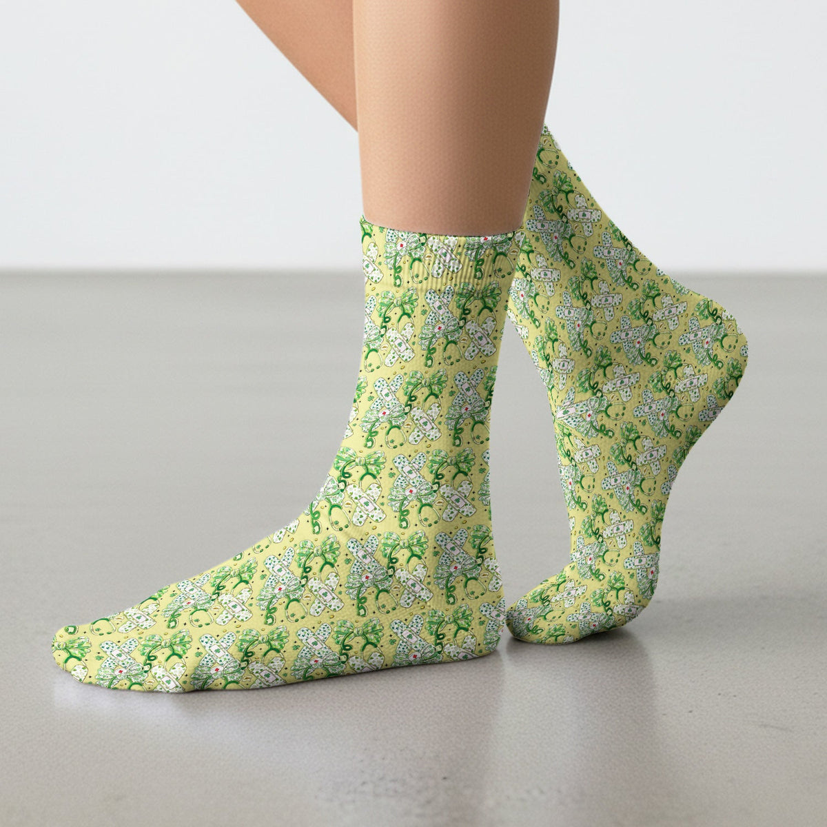 St Patrick Shamrock Stethoscope Nurse Socks