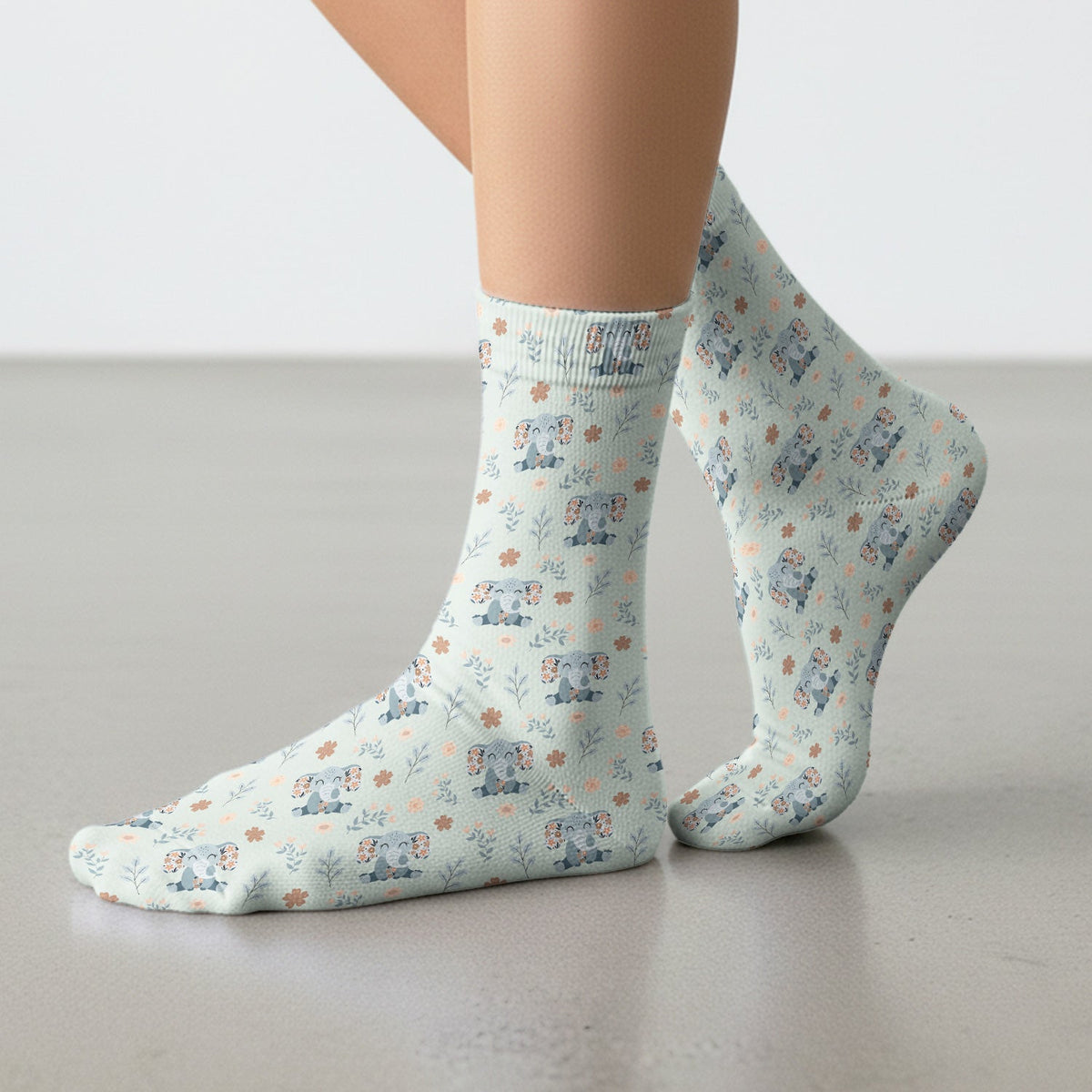 Elephant Floral Nurse Socks