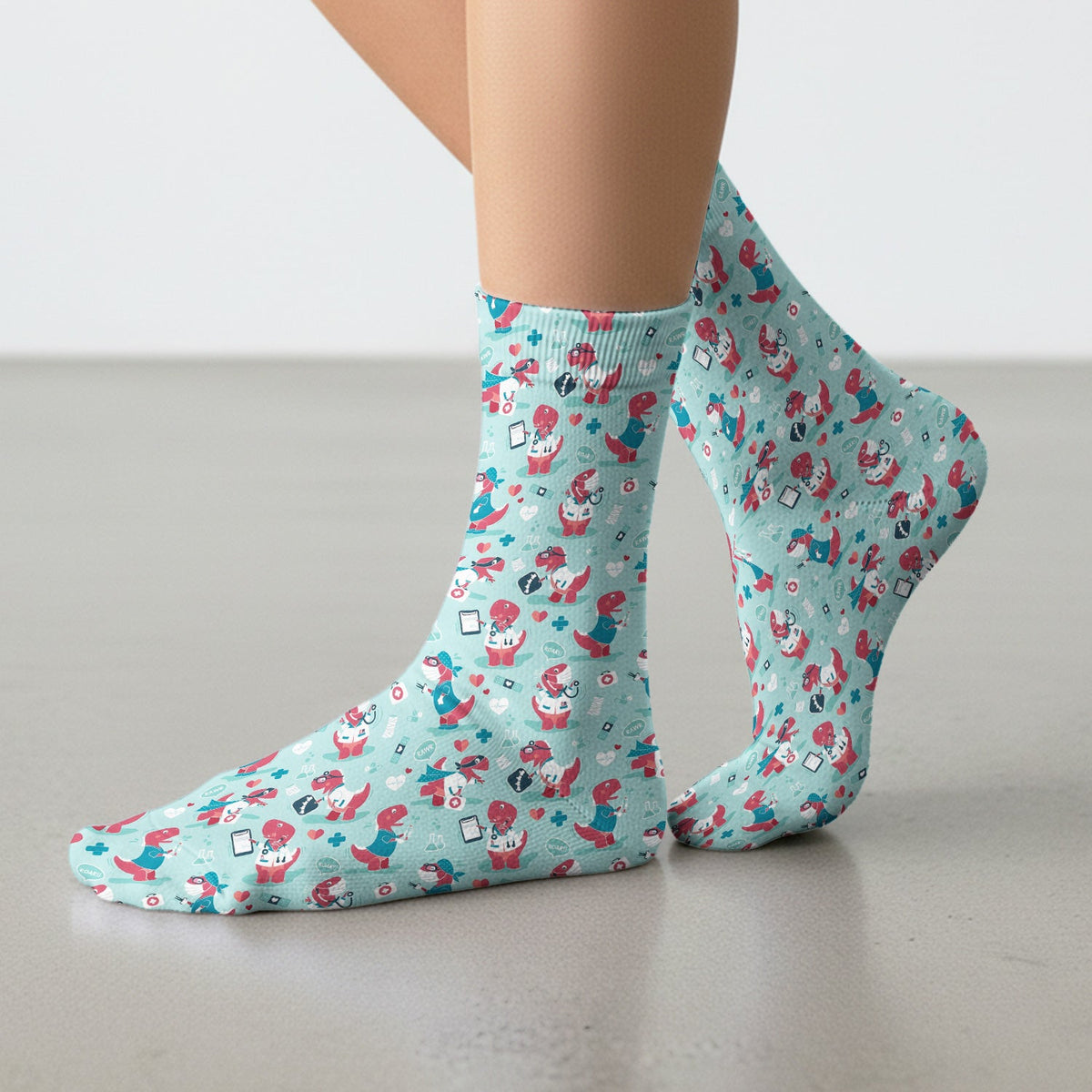 Dinosaur Doctor Nurse Socks