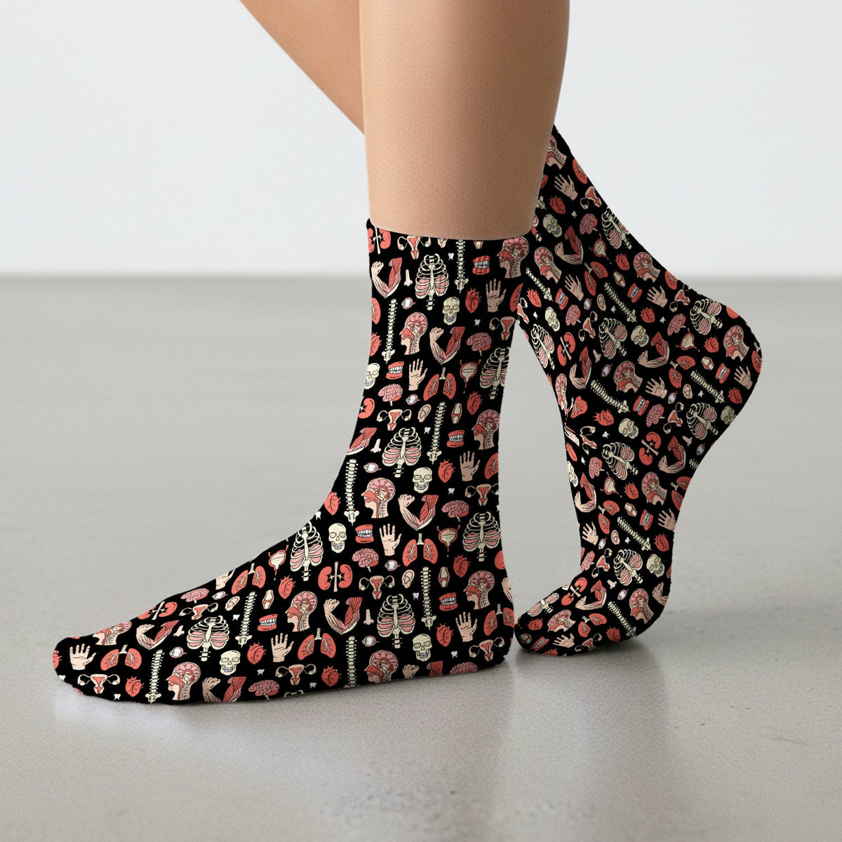 Human Anatomy Body Parts Nurse Socks