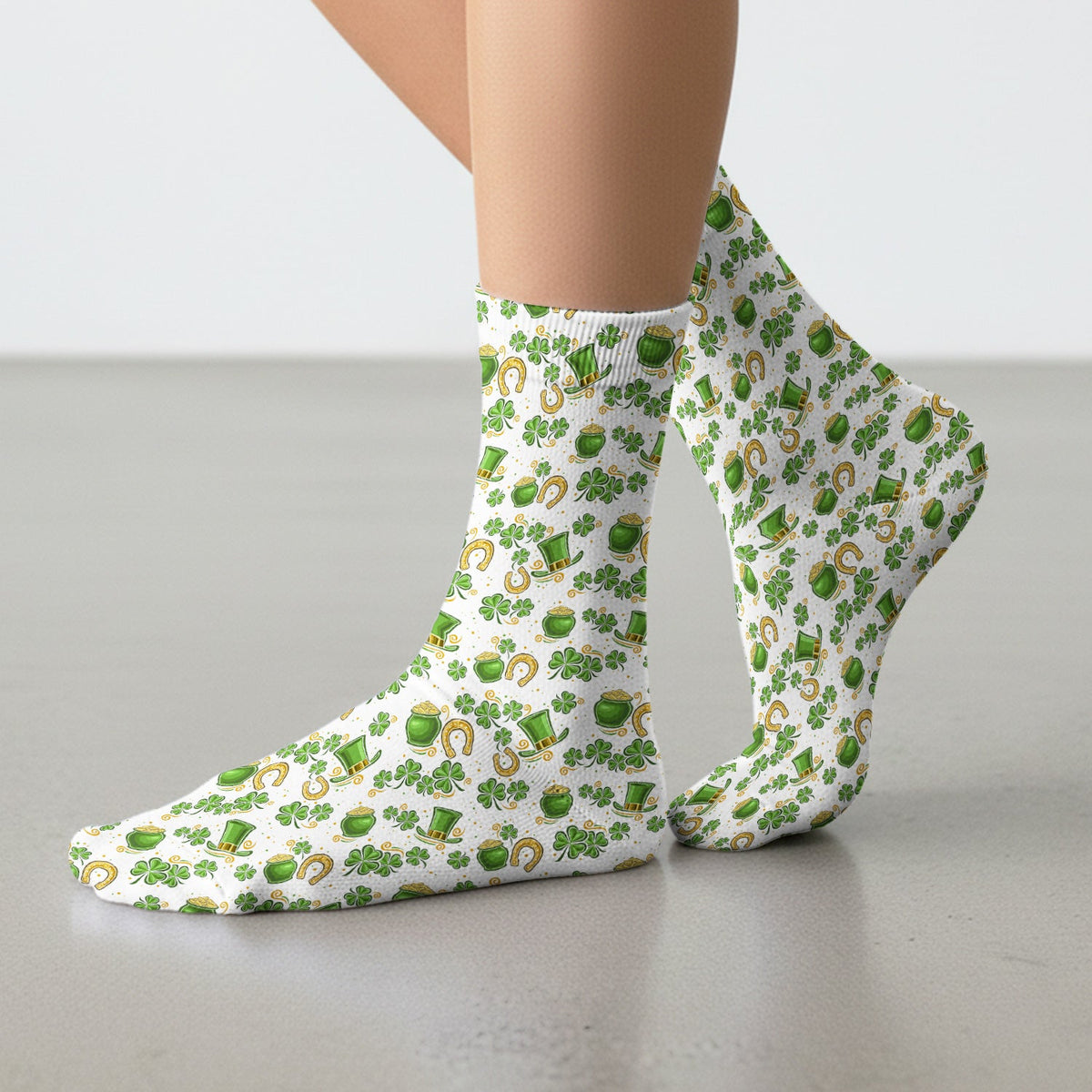 St Patrick Shamrock Nurse Socks