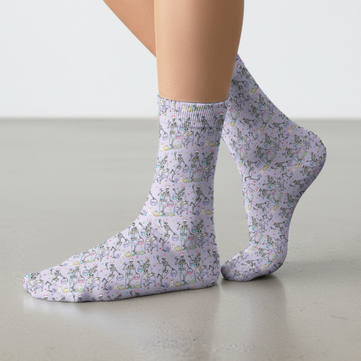Fun Skeleton Bunny Nurse Socks - Easter Gift
