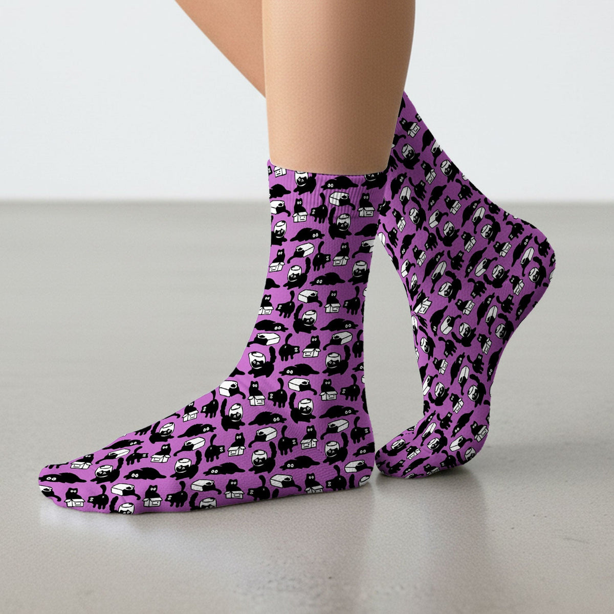 Dark Playful Cat Nurse Socks