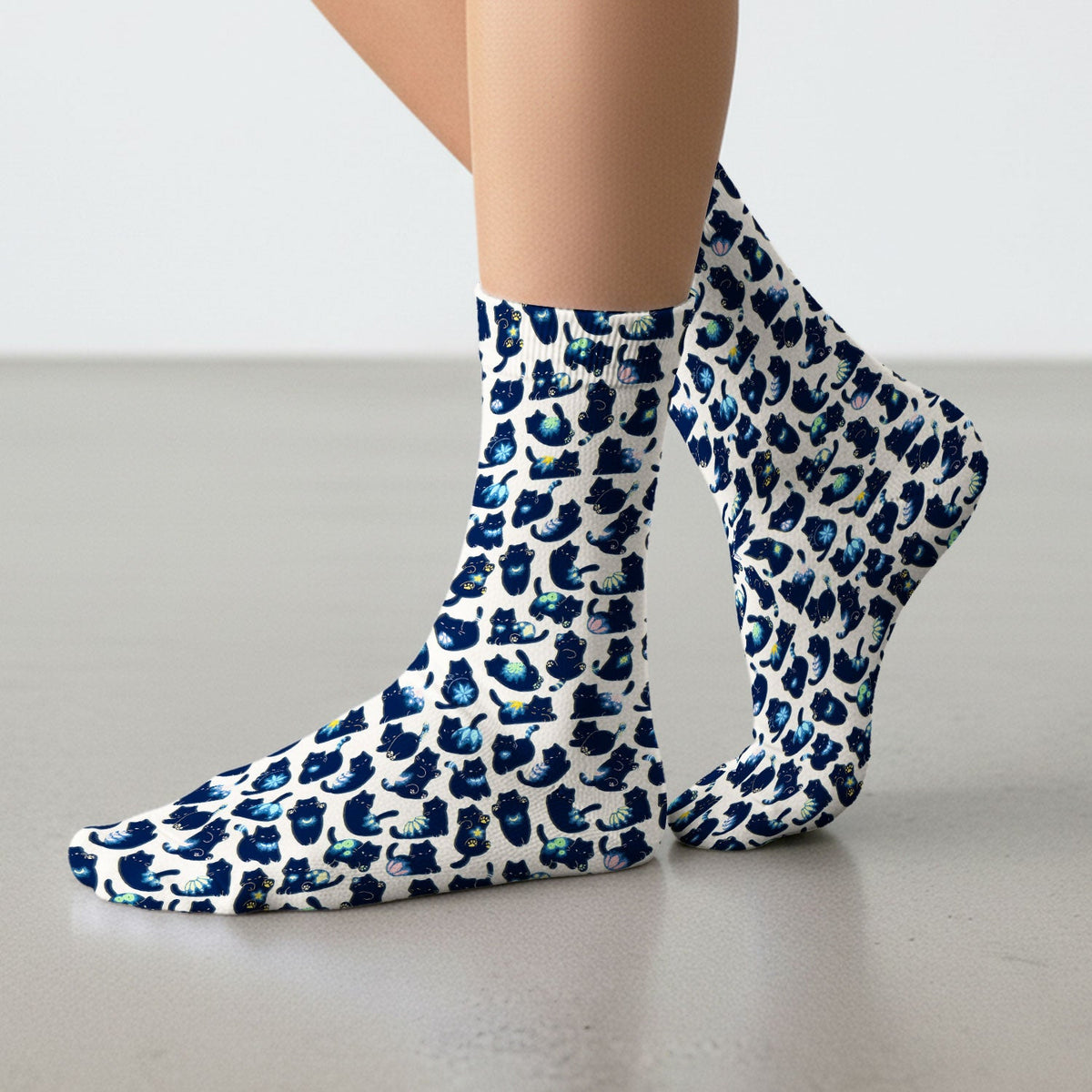 Midnight Black Cat Nurse Socks