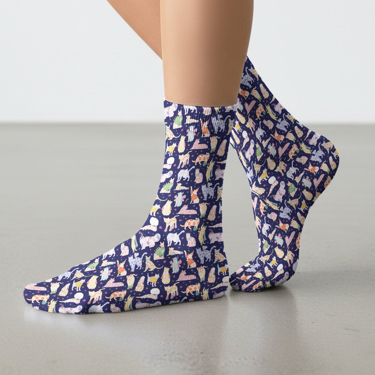 Colorful Cats Nurse Socks