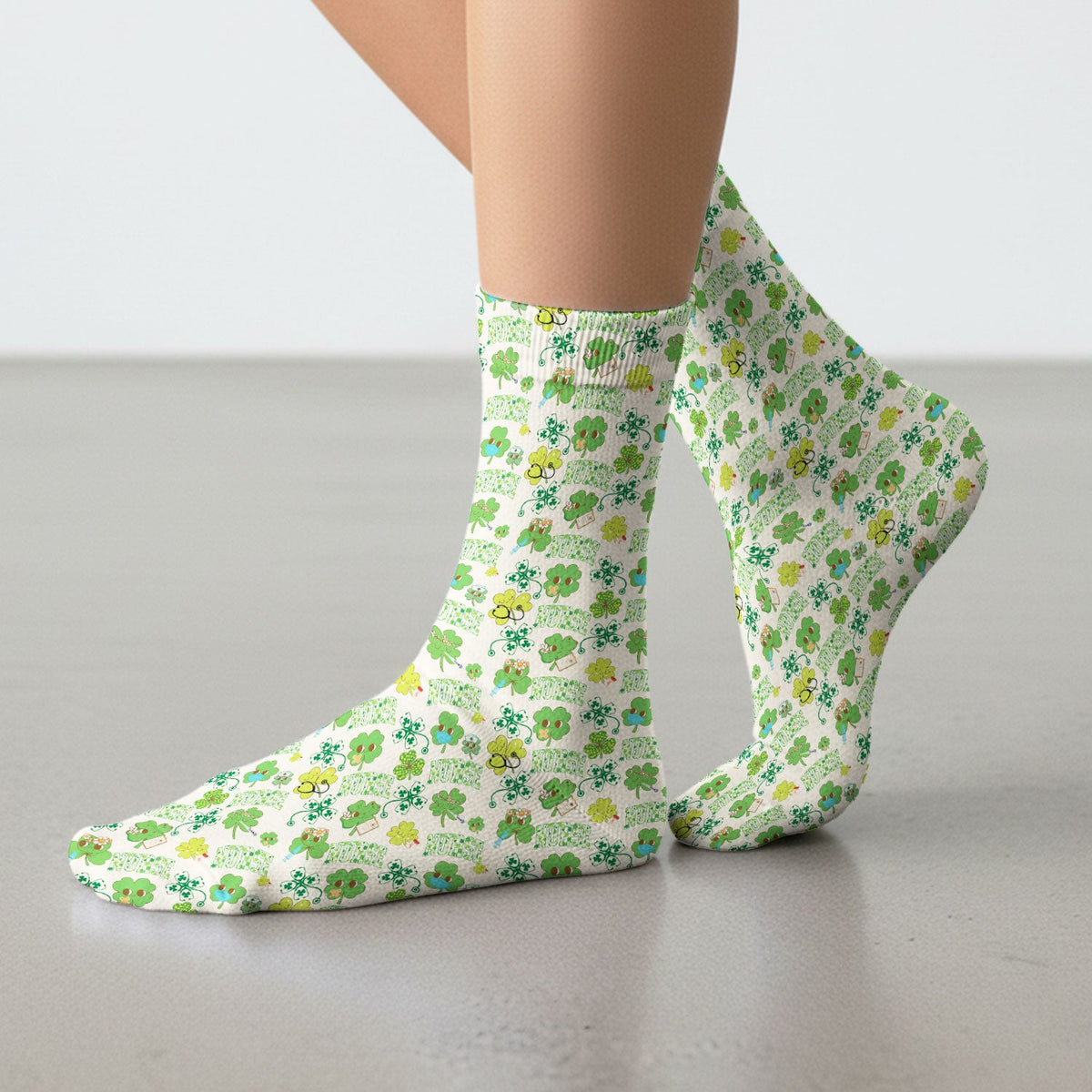 Lucky Shamrock Nurse Socks - St Patricks Day Gift