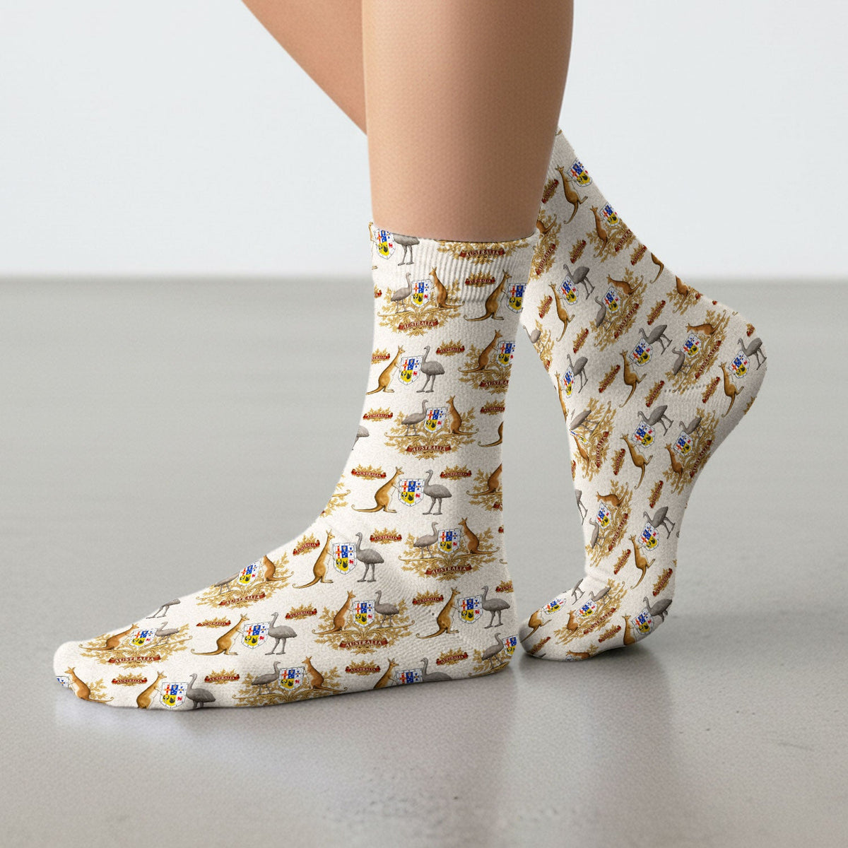 Australian Kangaroo Emu Crest Nurse Socks