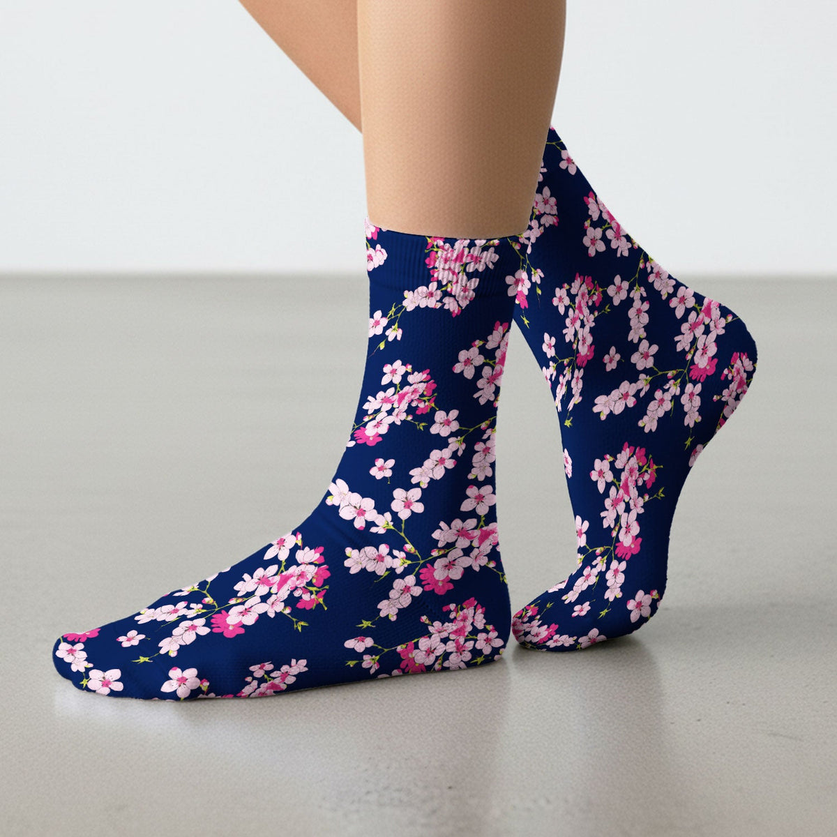 Elegant Cherry Blossom Nurse Socks