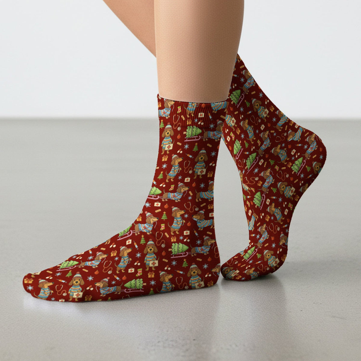 Dachshund 3D Knit Nurse Socks