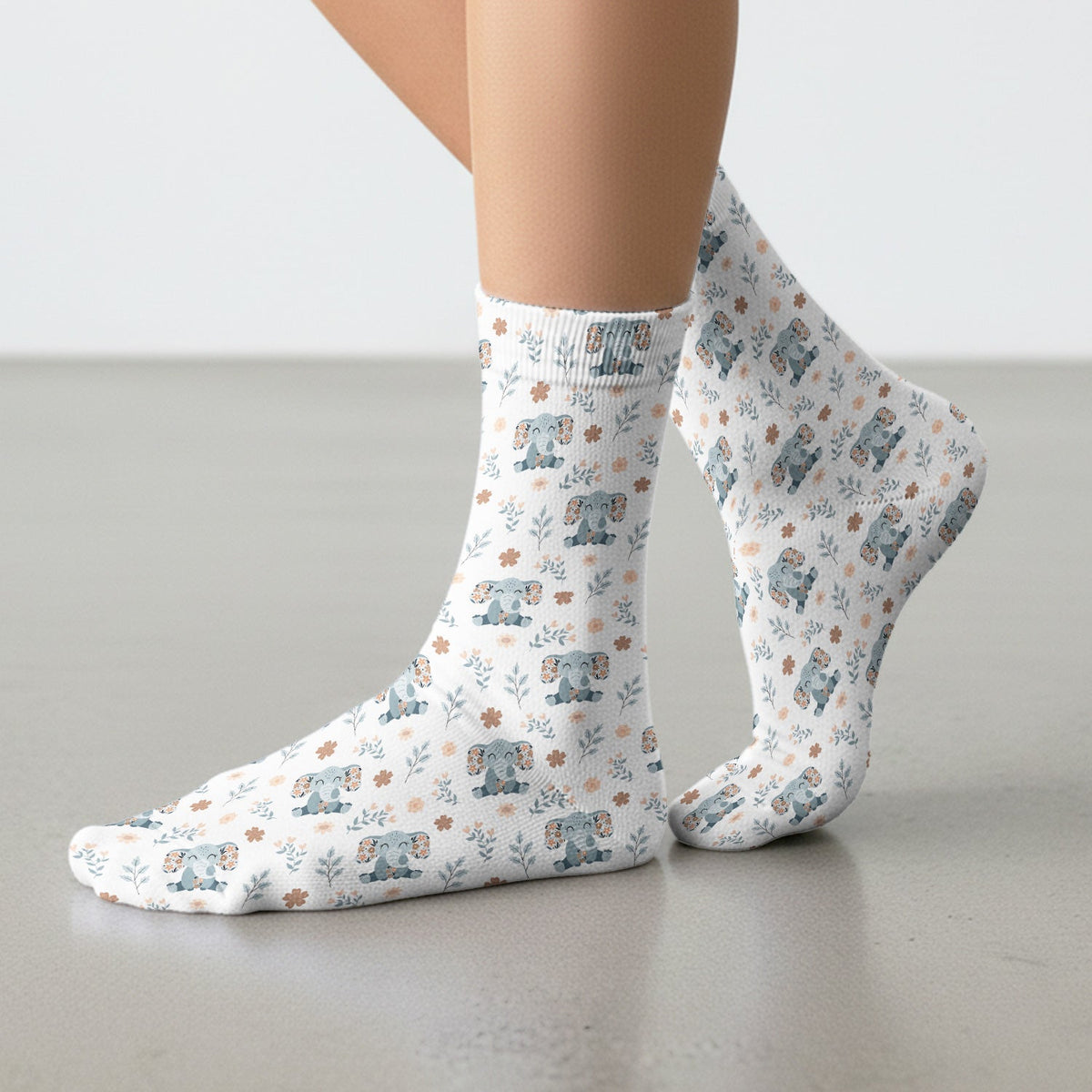 Elephant Floral Nurse Socks