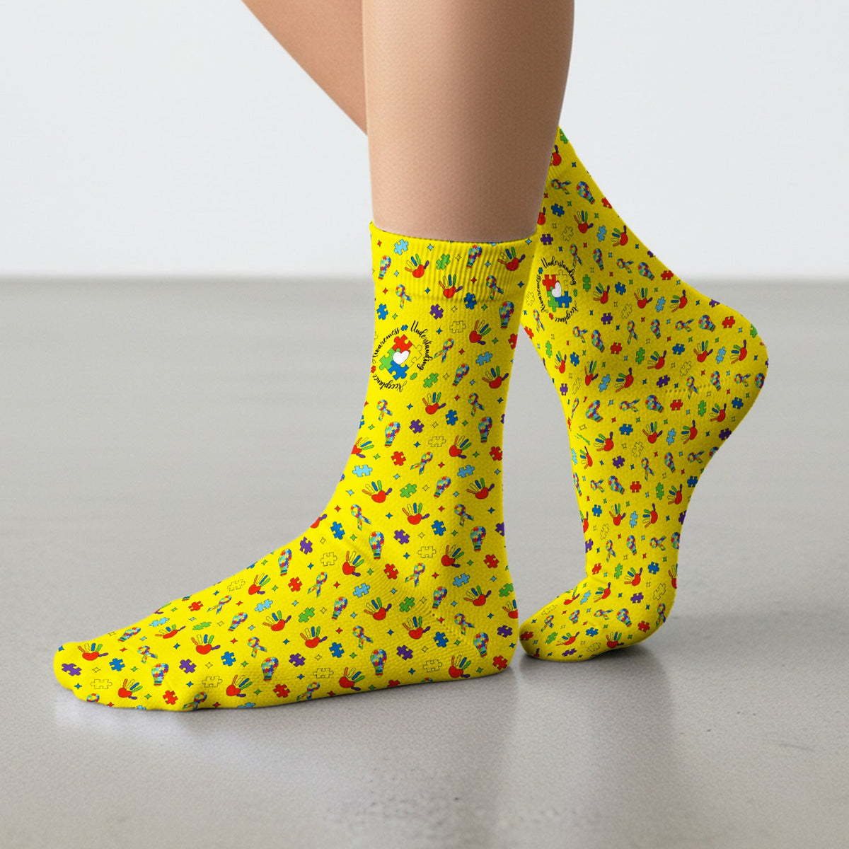 Autism Awareness Colorful Puzzle Nurse Socks
