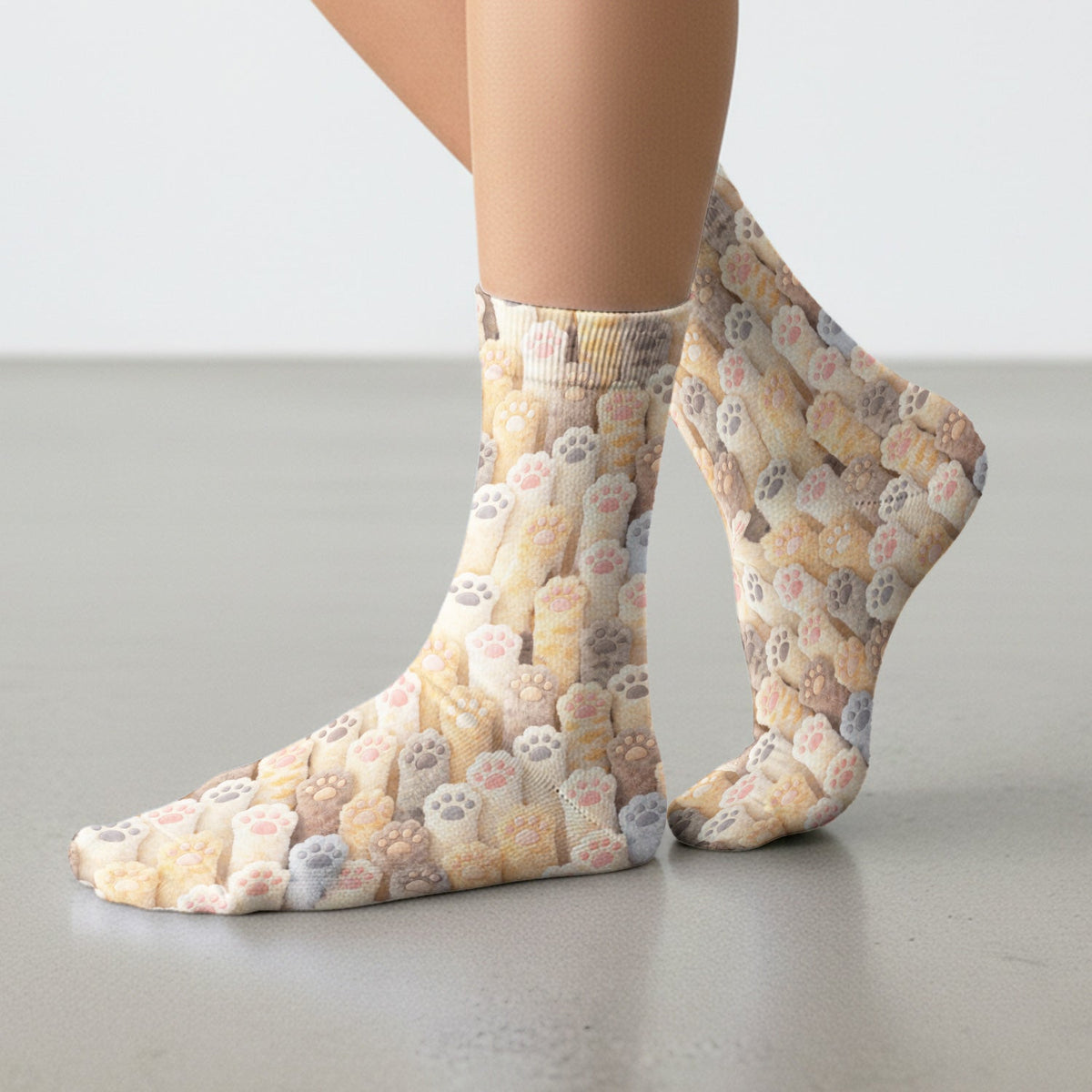 Fluffy Cat Paw Nurse Socks
